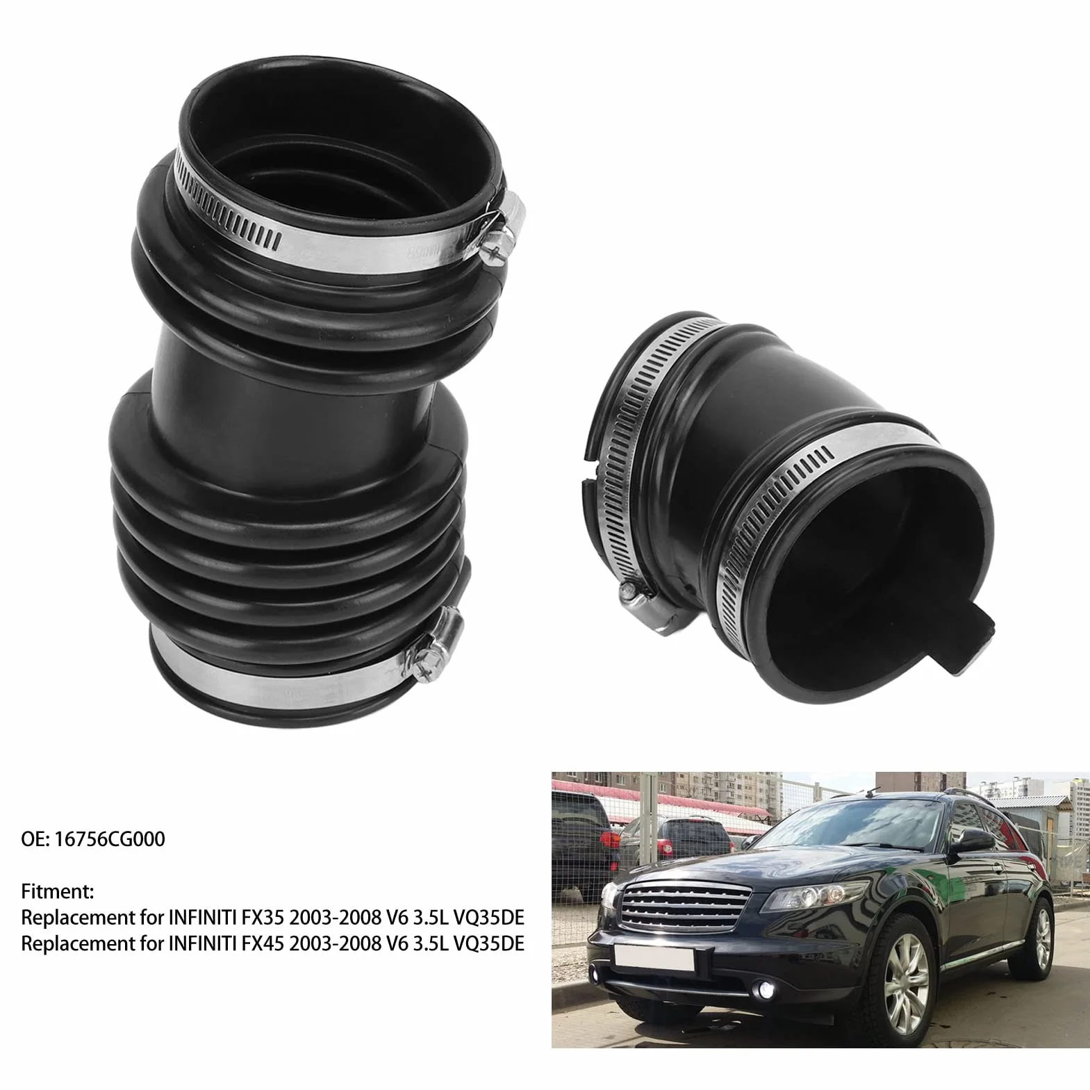 Qiilu Rura Wlotu Powietrza 16756CG000 dla INFINITI FX35 FX45 2 Sztuk Wymiana