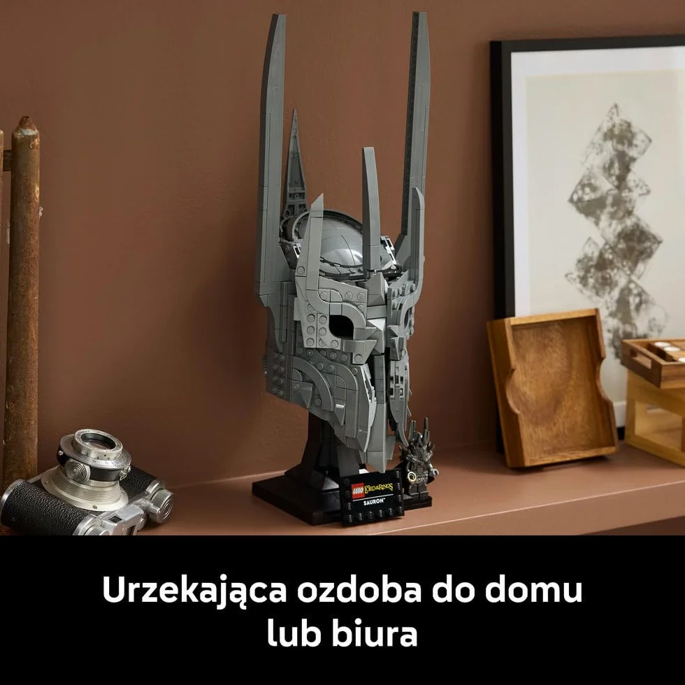 LEGO Icons Władca pierścieni: Hełm Saurona, zestaw konstrukcyjny dla dorosłych, ozdoba do domu i biura, pomysł na prezent fantasy dla mężczyzny i kobiety 11373