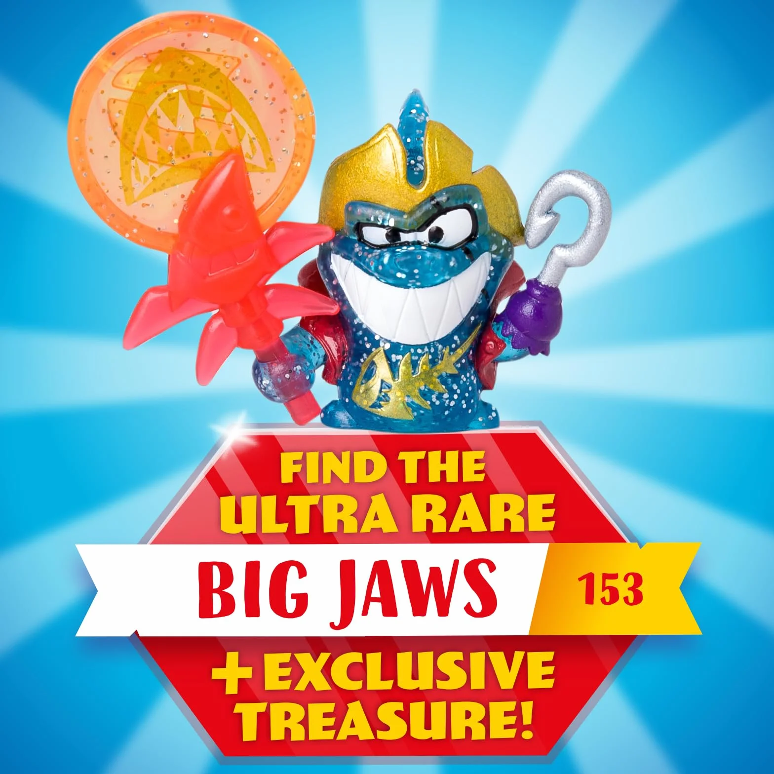 PIRATIX Seria Shark Treasure One Pack 24szt.– Pudełko zawiera 24 saszetki z kolekcjonerskimi figurkami piratów z serii Shark Treasure. Każda saszetka zawiera 1 figurkę Piratix i 1 akcesorium.