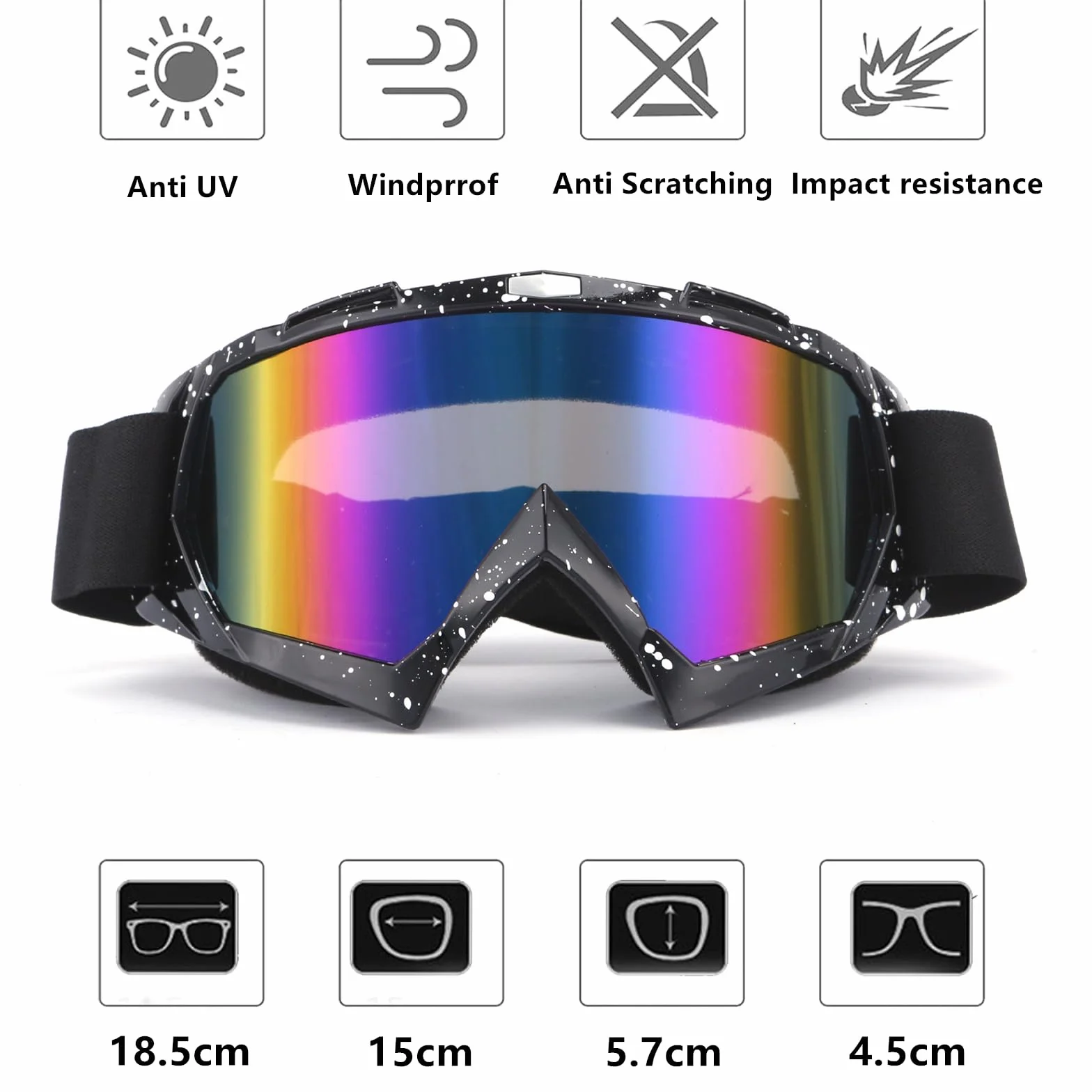 gotyou Okulary motocrossowe, motocyklowe, do jazdy na motocyklu, snowboardzie, snowboardzie, crossu, z wyściółką piankową, do uprawiania sportów na świeżym powietrzu