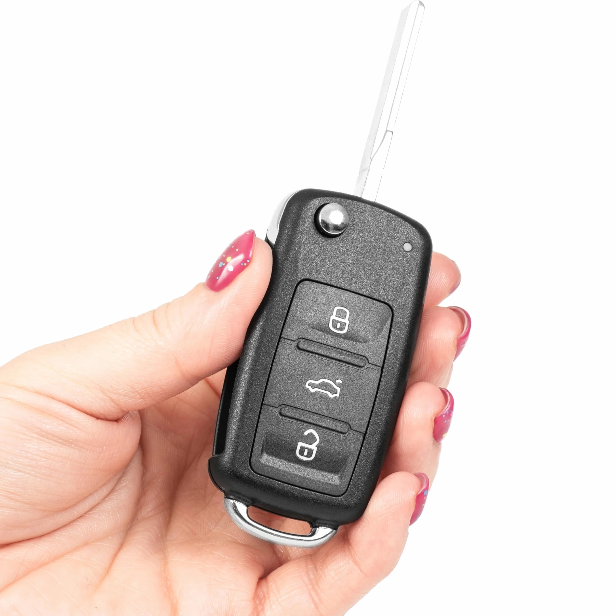 FINTERRY Obudowa Kluczyka Samochodowego kompatybilna z Volkswagen Golf Polo Tiguan Passat Skoda Octavia Superb Seat Leon Ibiza 3 Przyciski