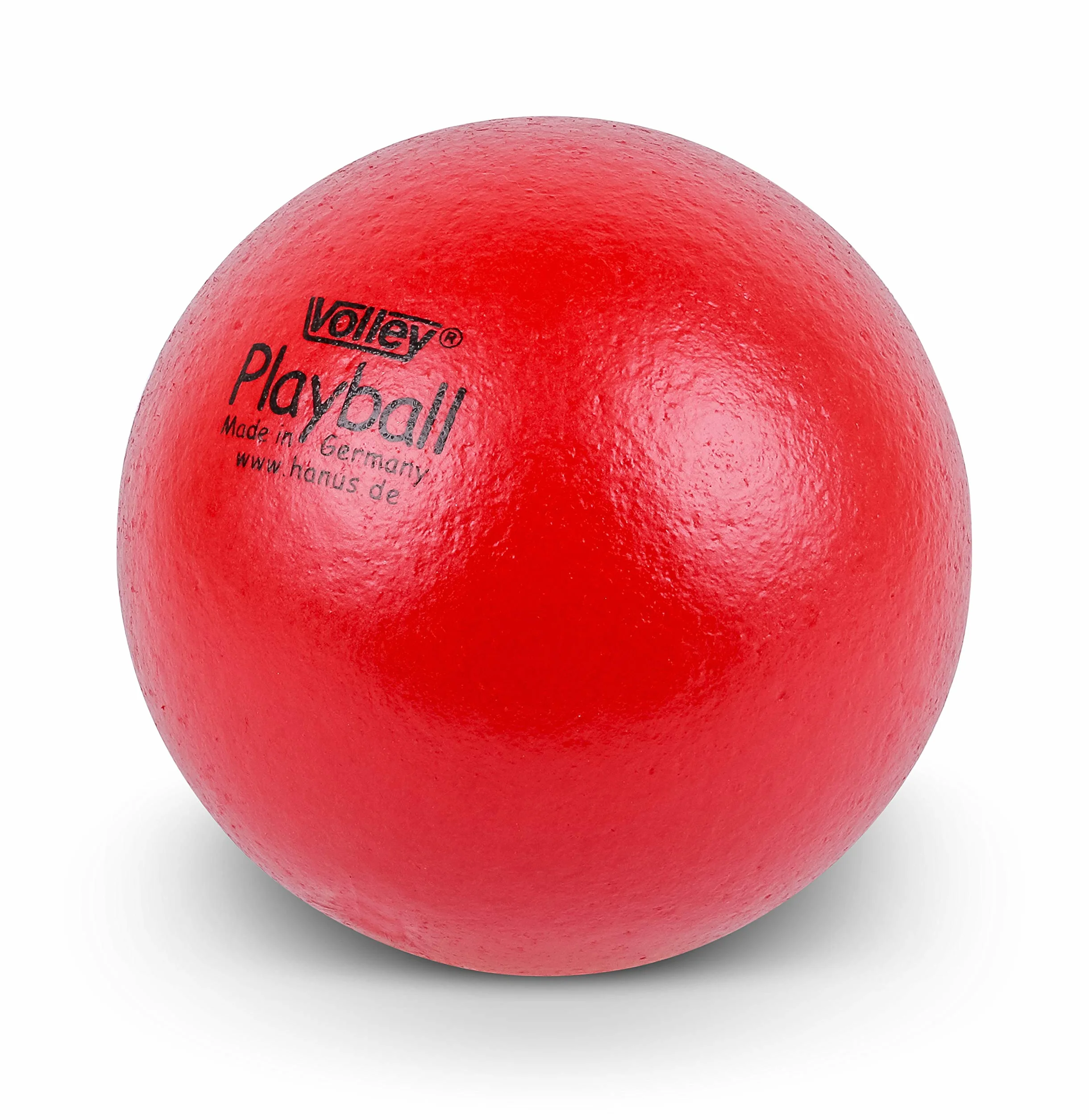 Volley - Piłka piankowa do gry ze skórą słonia, miękka piłka do rzucania, wytrzymała piłka softball z pianki PUR, do szkoły, klubu i na czas wolny, średnica 16 cm, 105 g, wysoka siła odbicia, czerwona