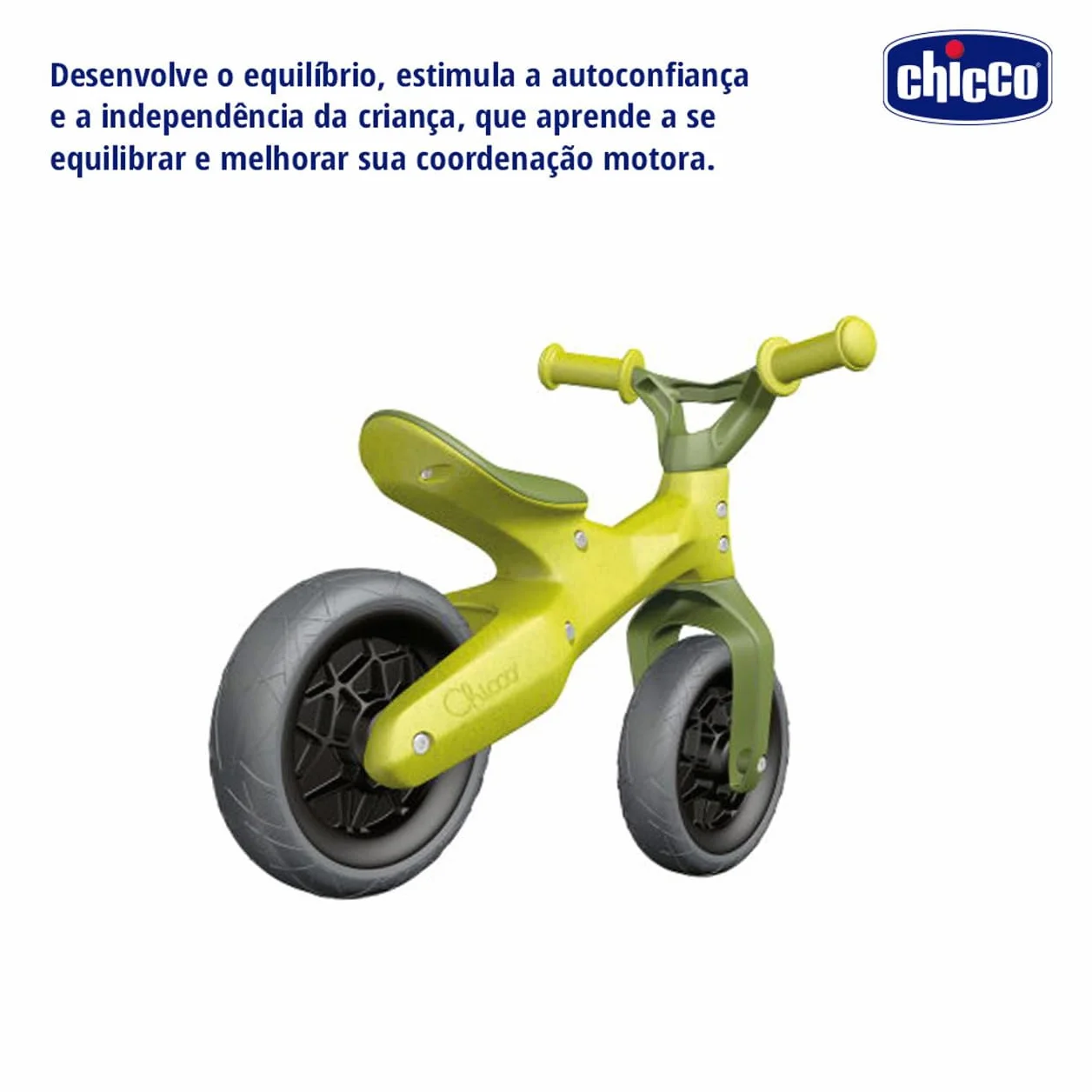 Chicco Balance Bike Eco+, rower dla dzieci od 18 miesięcy do 3 lat, do 25 kg, rower bez pedałów do równowagi, ergonomicznej kierownicy i siodełka, koła przeciw przebiciu, 80% z tworzywa sztucznego z