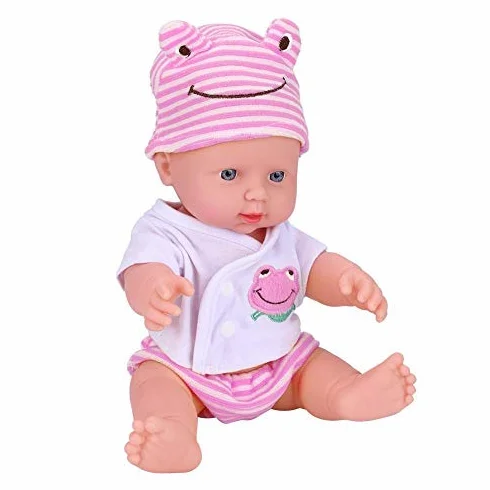 Semme Symulacja lalki dla niemowląt, 30 cm, winyl, wodoszczelny korpus realistyczny, miękki, prawdziwy outfit Miła zabawka dla noworodków (Pink)
