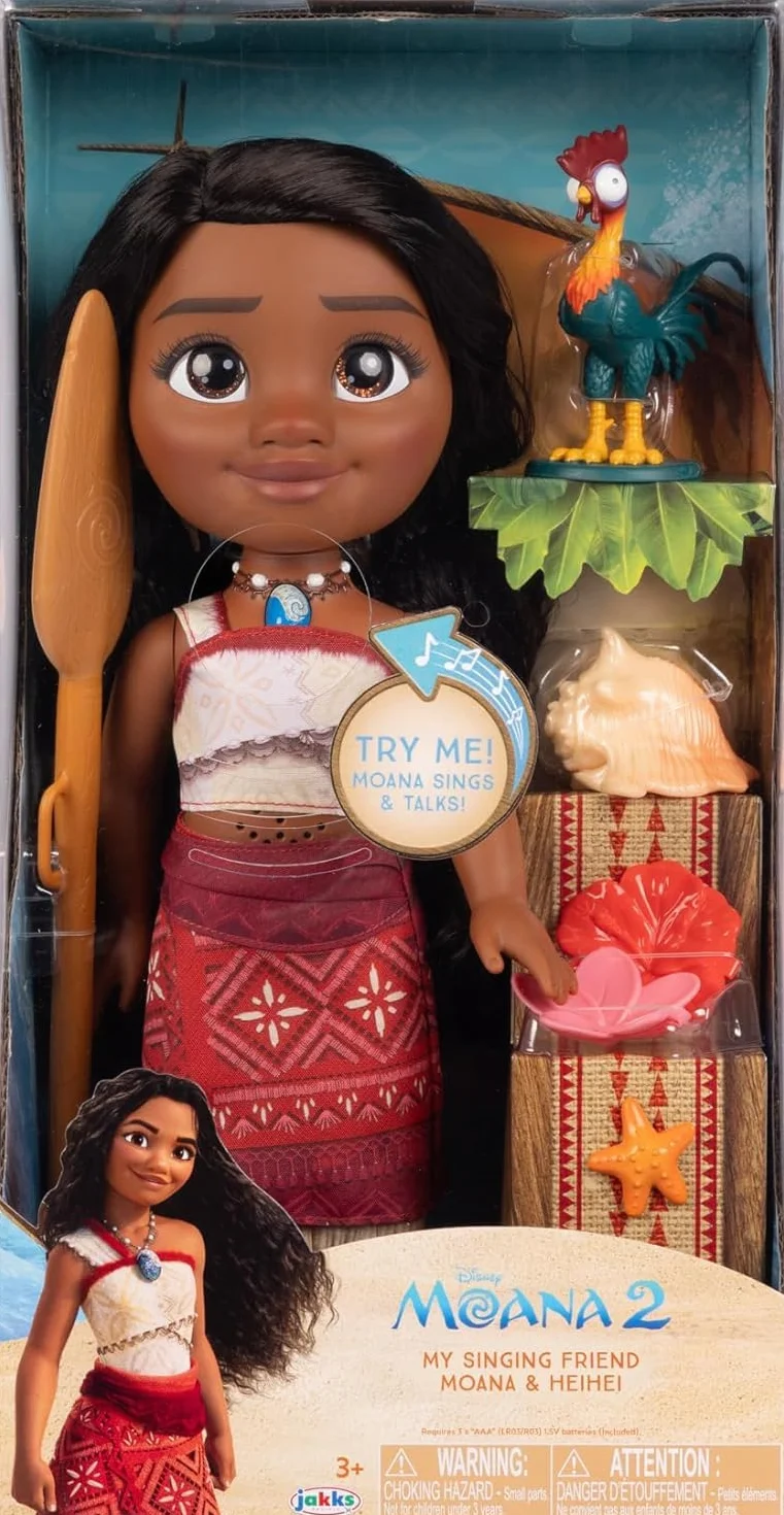 Oceania 2 Lalka 38 cm Vaiana Singer, z jej strojami inspirowanymi filmem animowanym, wzbogacona cennymi detalami, jej oczy błyszczą