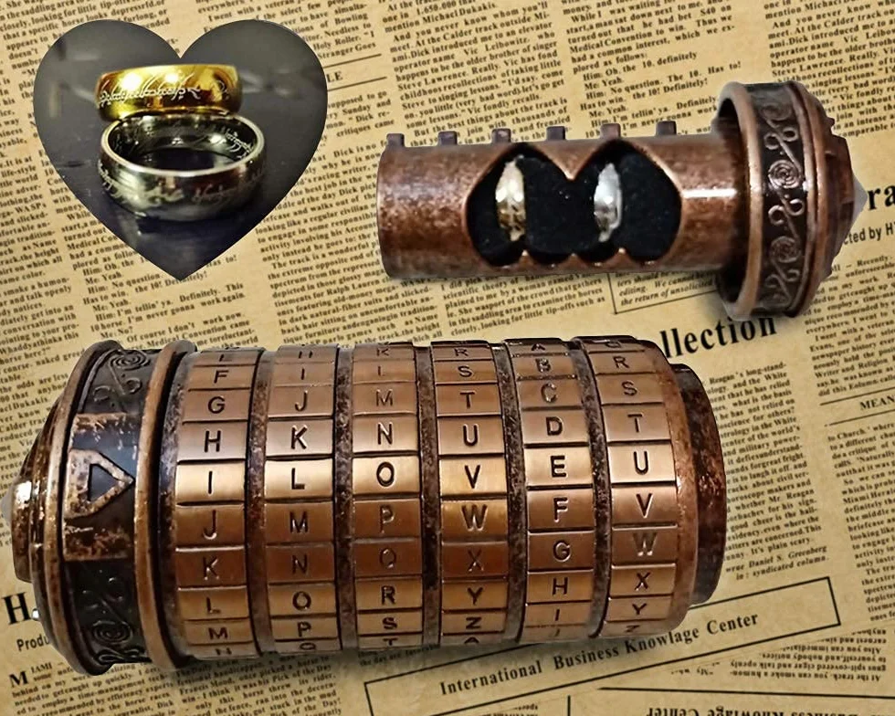 Da Vinci Code Mini Cryptex prezent walentynkowy dla niej, prezent dla mężczyzn i kobiet, Cryptex, list, blokada hasła, mężczyzny, mężczyzn, kobiet, chłopaka, przyjaciółki, mamy mężczyzny (czerwona