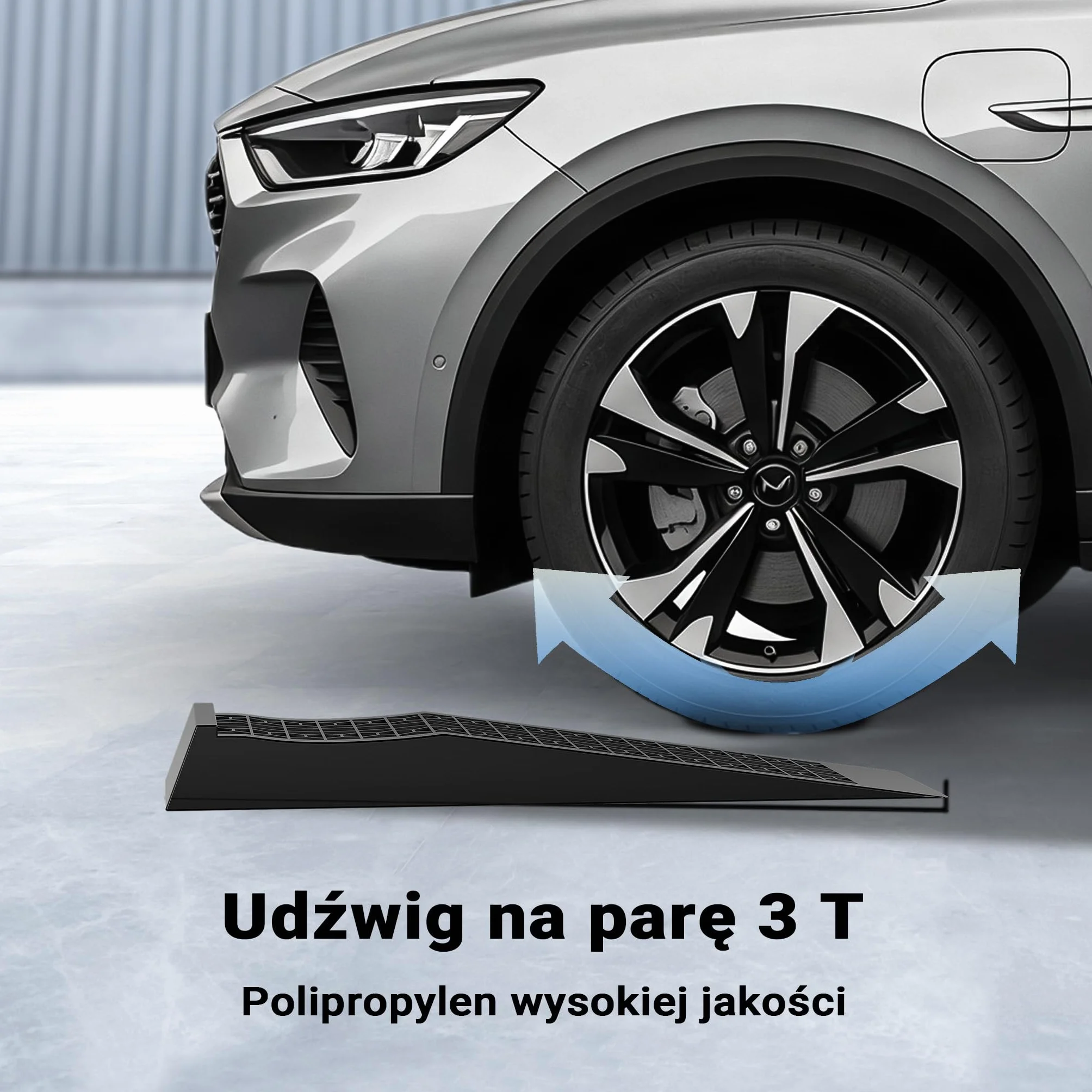 XPOtool Bardzo cienka rampa podjazdowa z tworzywa sztucznego 1 para 3t platforma do samochodu
