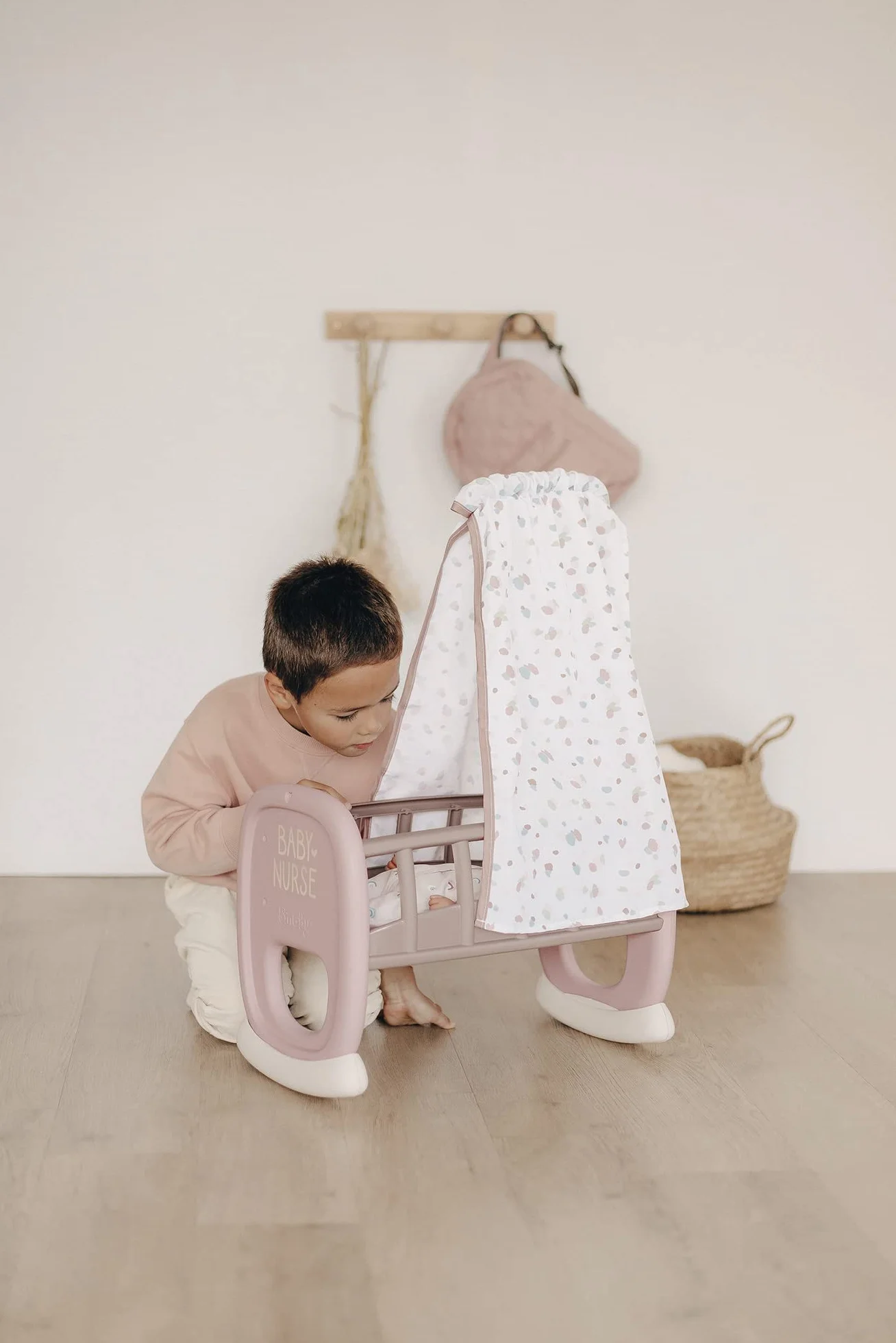 Smoby Toys 220373 Baby Nurse kołyska dla lalek z niebem
