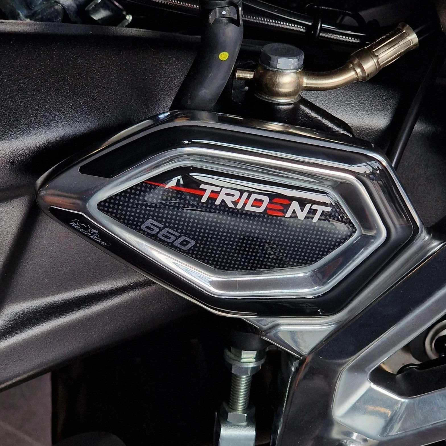 Naklejki Moto Resin Bike kompatybilne z Triumph Trident 660 2021-2025 3D chroniące podkładkę pod piętę