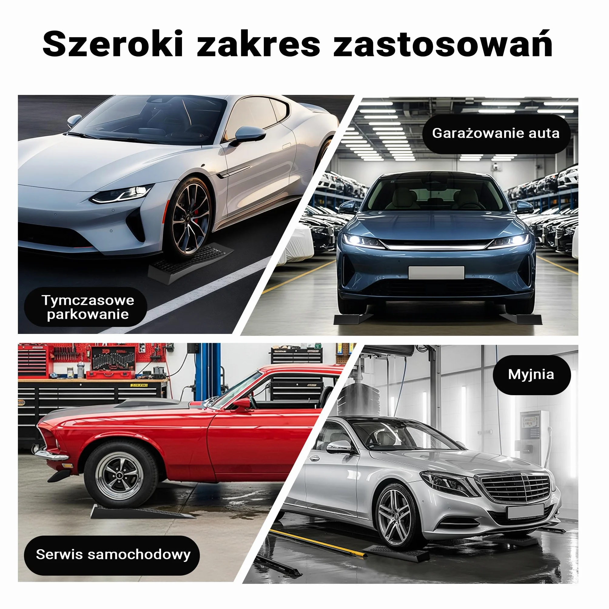 XPOtool Bardzo cienka rampa podjazdowa z tworzywa sztucznego 1 para 3t platforma do samochodu
