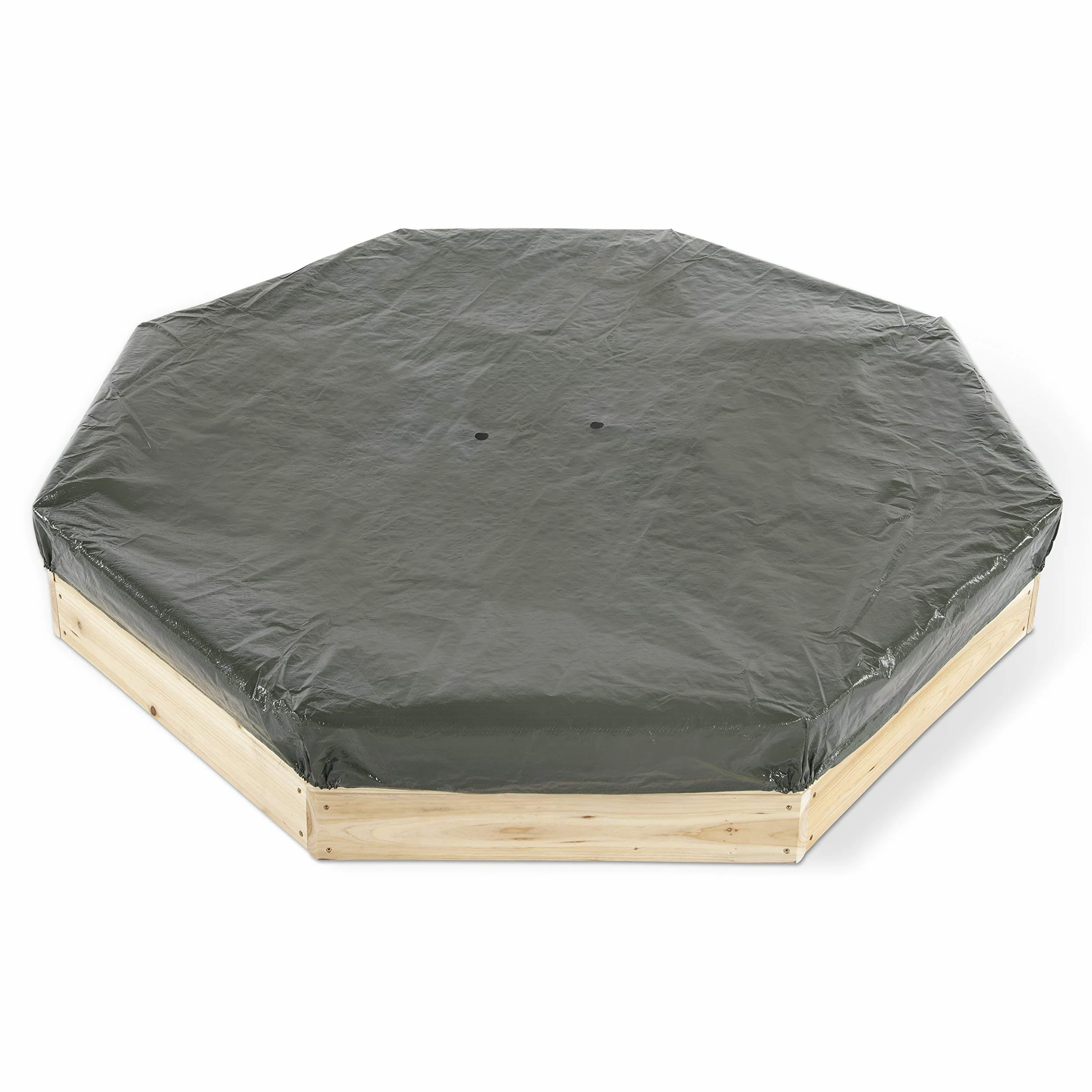 Plum® 25058 olbrzymia, ośmiokątna drewniana piaskownica z pokrywą, brązowa