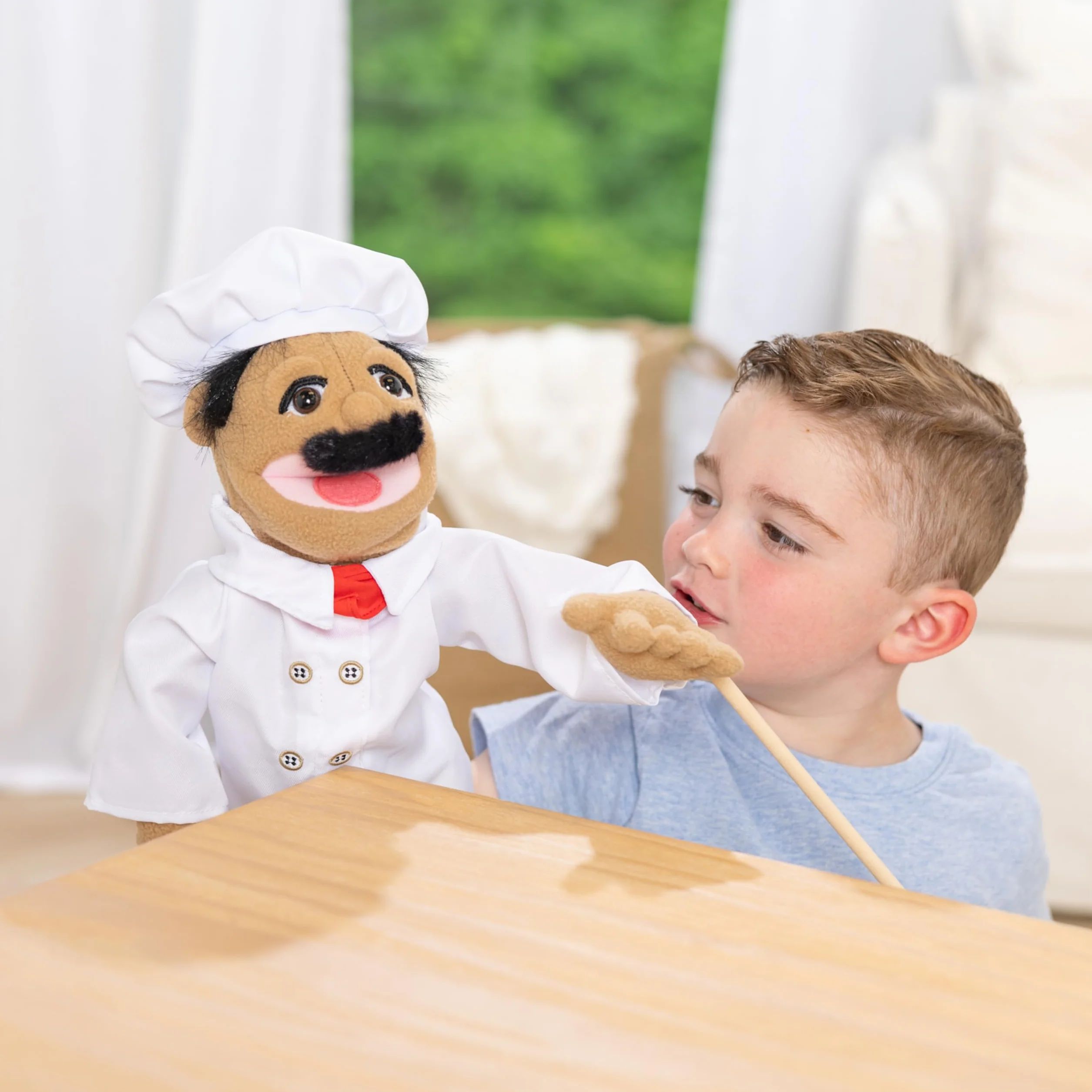 Melissa & Doug Chef Puppet With Detachable Wooden Rod for Animated Gestures