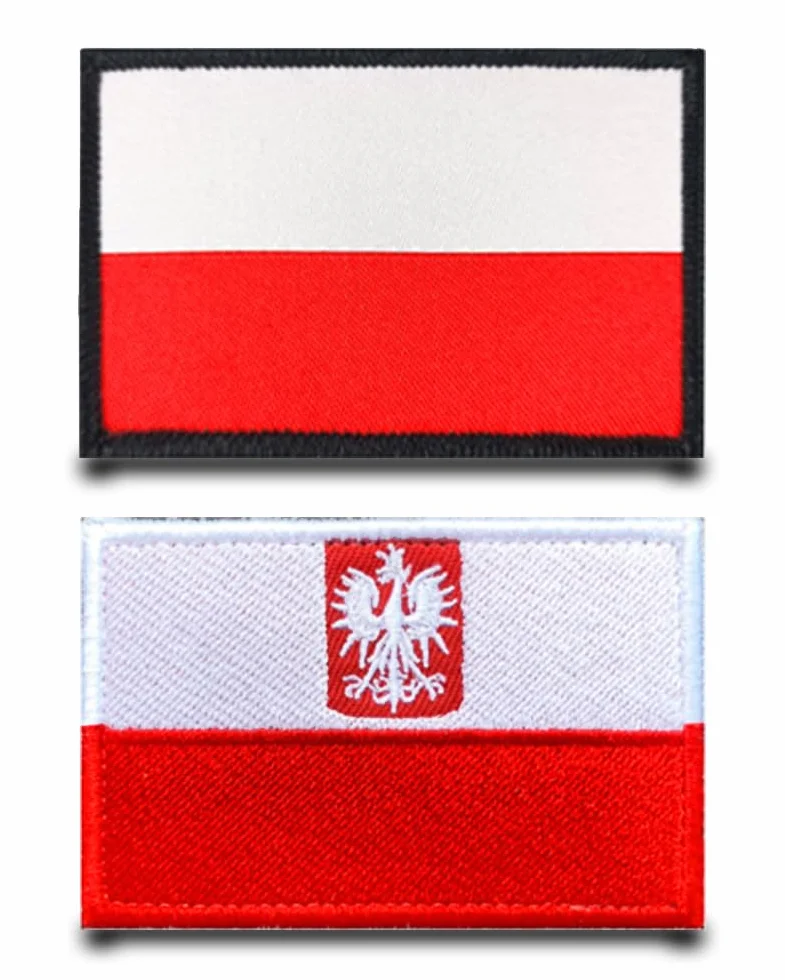 2 sztuki naszywek z flagą Polski na nylon, naszywki z zapięciem na Hafty, na plecaki, odzież taktyczną, torby, znaczki, taśmy na nylon, kurtka, 2 sztuki