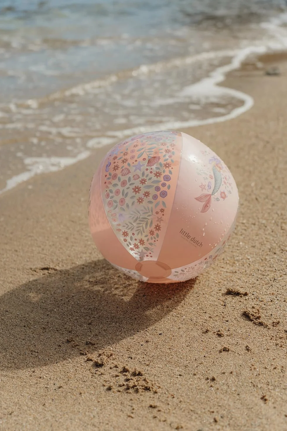 Little Dutch Piłka plażowa dla dzieci – zabawka plażowa, nadmuchiwana dla dziewczynek od 2 lat, różowa