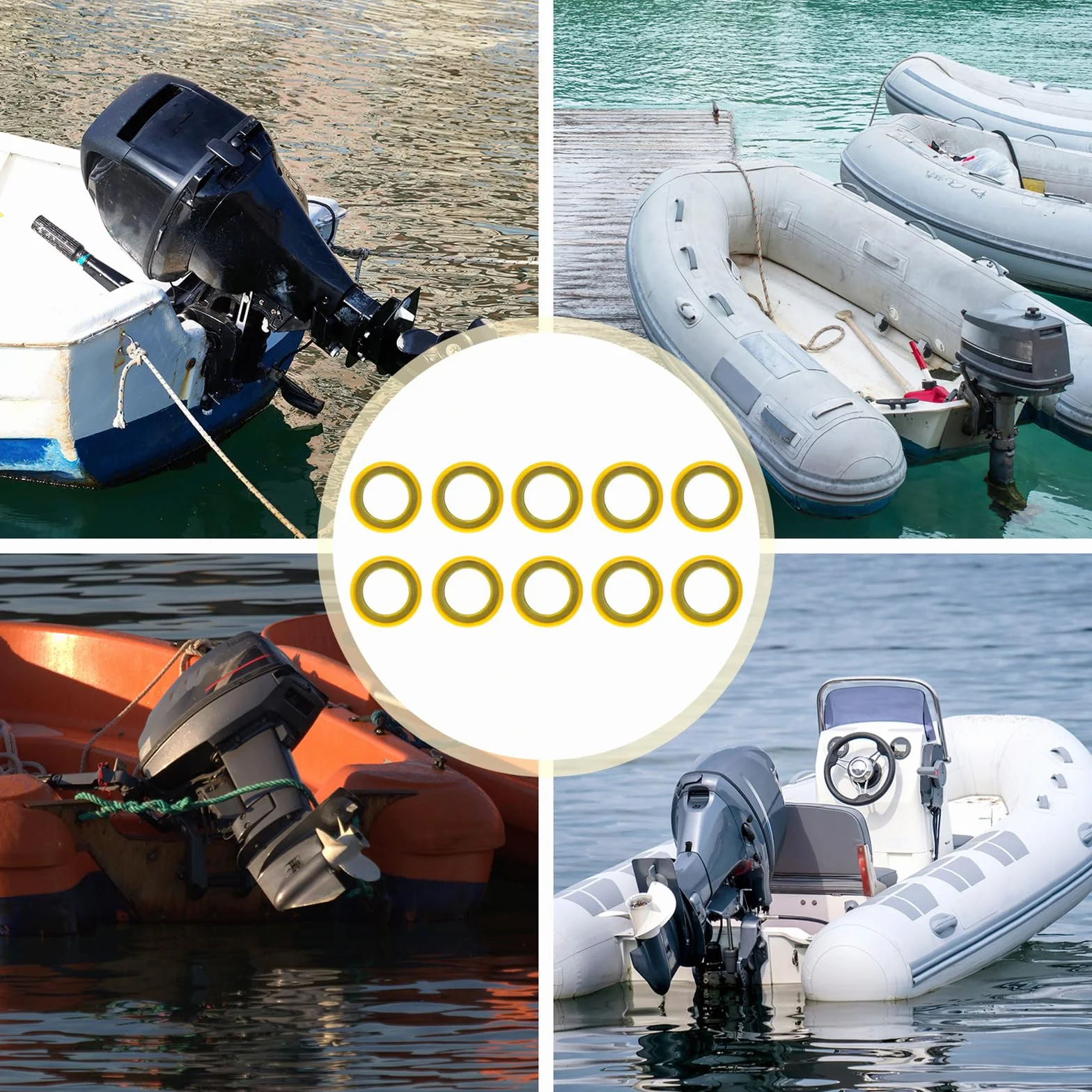 10 Sztuk 26-830749 Uszczelka Korka Spustowego Skrzyni Biegów, Podkladka Uszczelki Kompatybilne z Silnikami Mercury 115FS 150 EFI Czterosuwowymi i Mariner Oraz Napedami Rufowymi MerCruiser