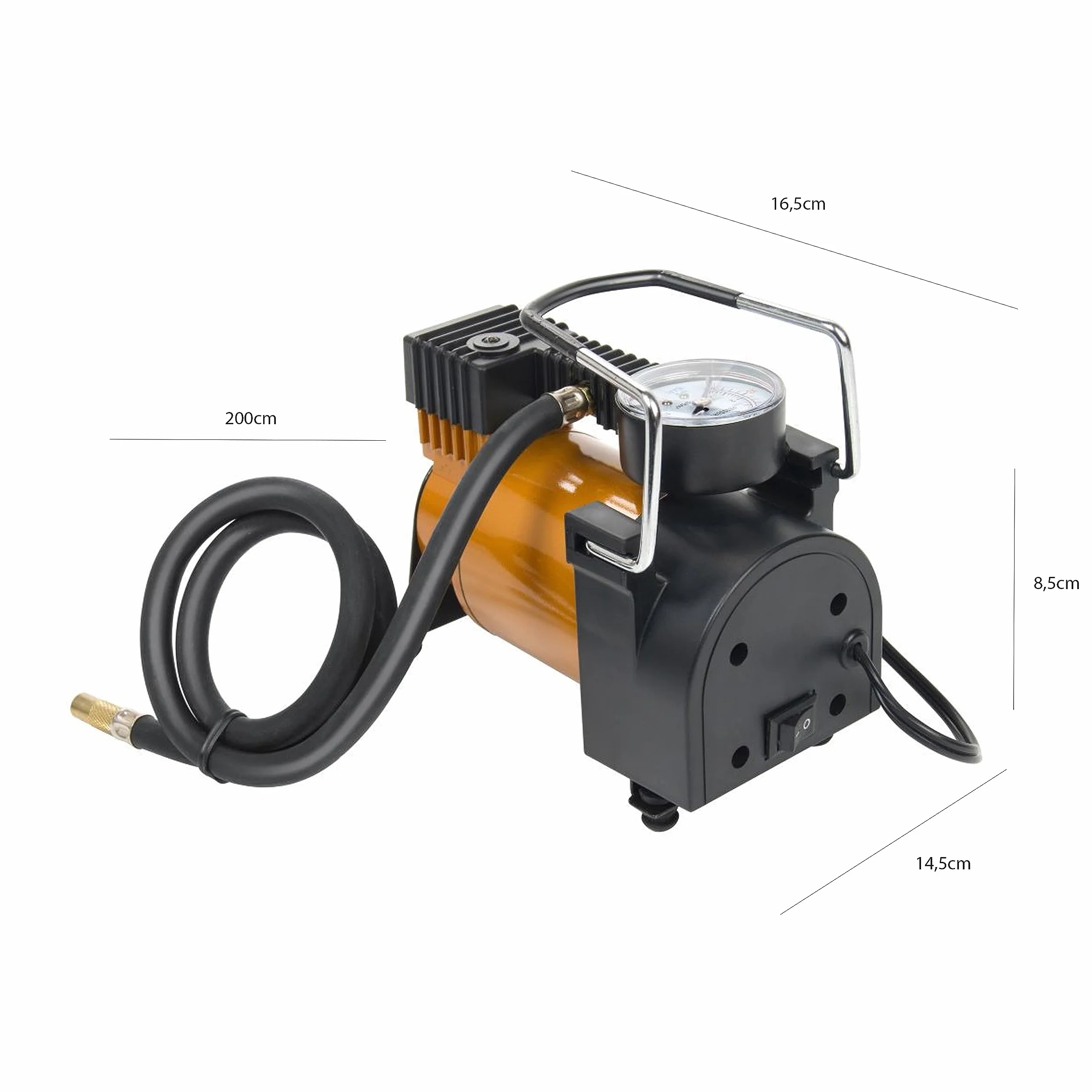 Retoo Sprężarka powietrza 12 V 150 PSI aluminiowa z adapterami do wentyli