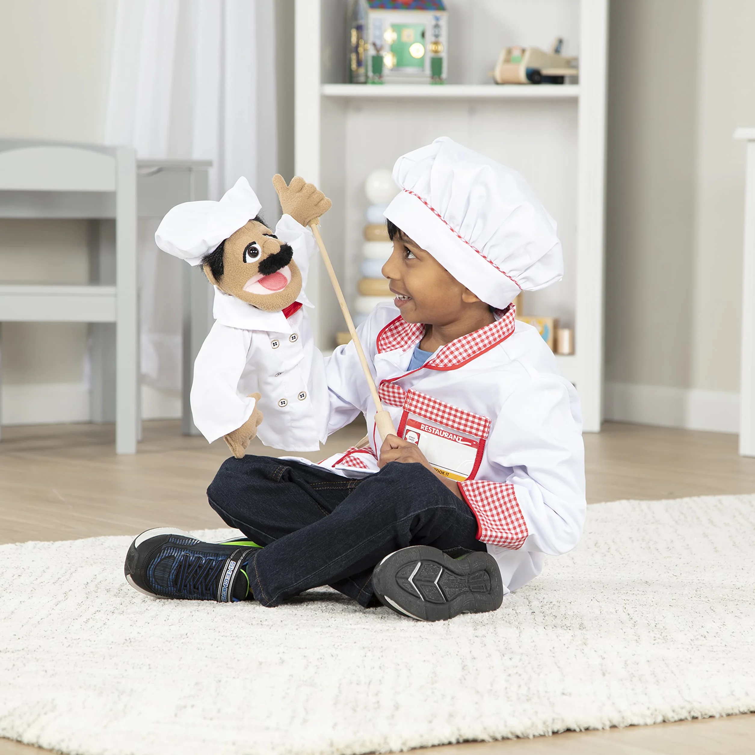 Melissa & Doug Chef Puppet With Detachable Wooden Rod for Animated Gestures