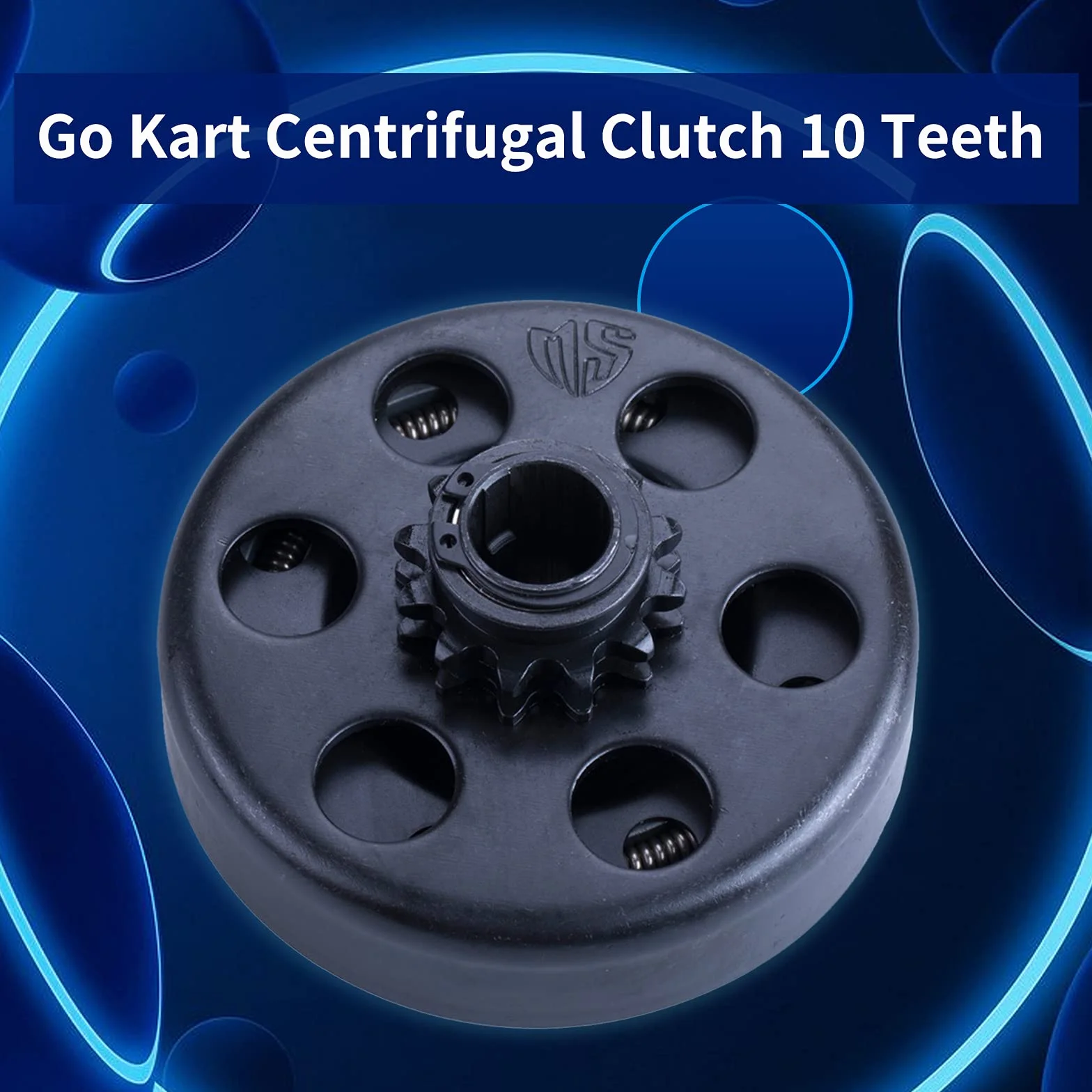 Go Kart Centrifugal Clutch 10 Teeth wewnętrzny otwór 19,05 mm z łańcuchem 40/41/420 wytrzymały Centrifugal Clutch 3/4" Bore 3/16 Key Built In Replacement for Go-Kart Bike Engine - Black