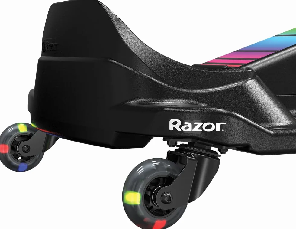 Razor Uniseks - Dzieci Crazy Cart Shift Lightshow 20173805 Gokart dla Dzieci, Czarny