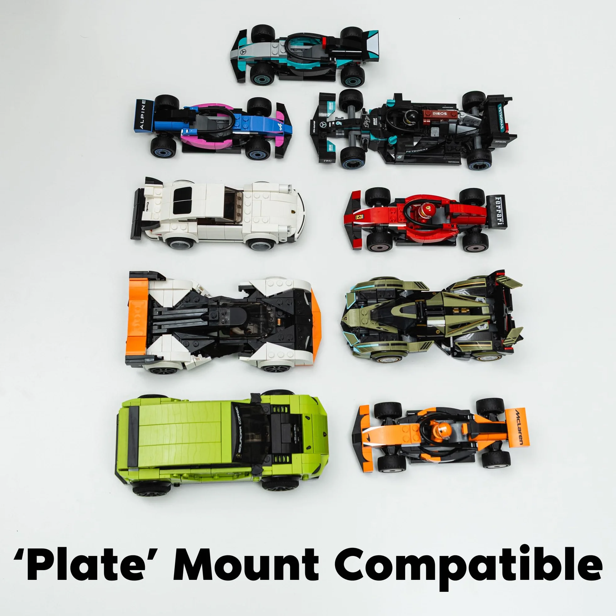 Podnośnik Do Półki Brickify Zgodny Z LEGO Speed Champions - Samochody Nie Wchodzą W Skład Zestawu - Wyświetlacz Do Przechowywania Kolekcji - Oszczędź Miejsce (Pakiet Startowy)
