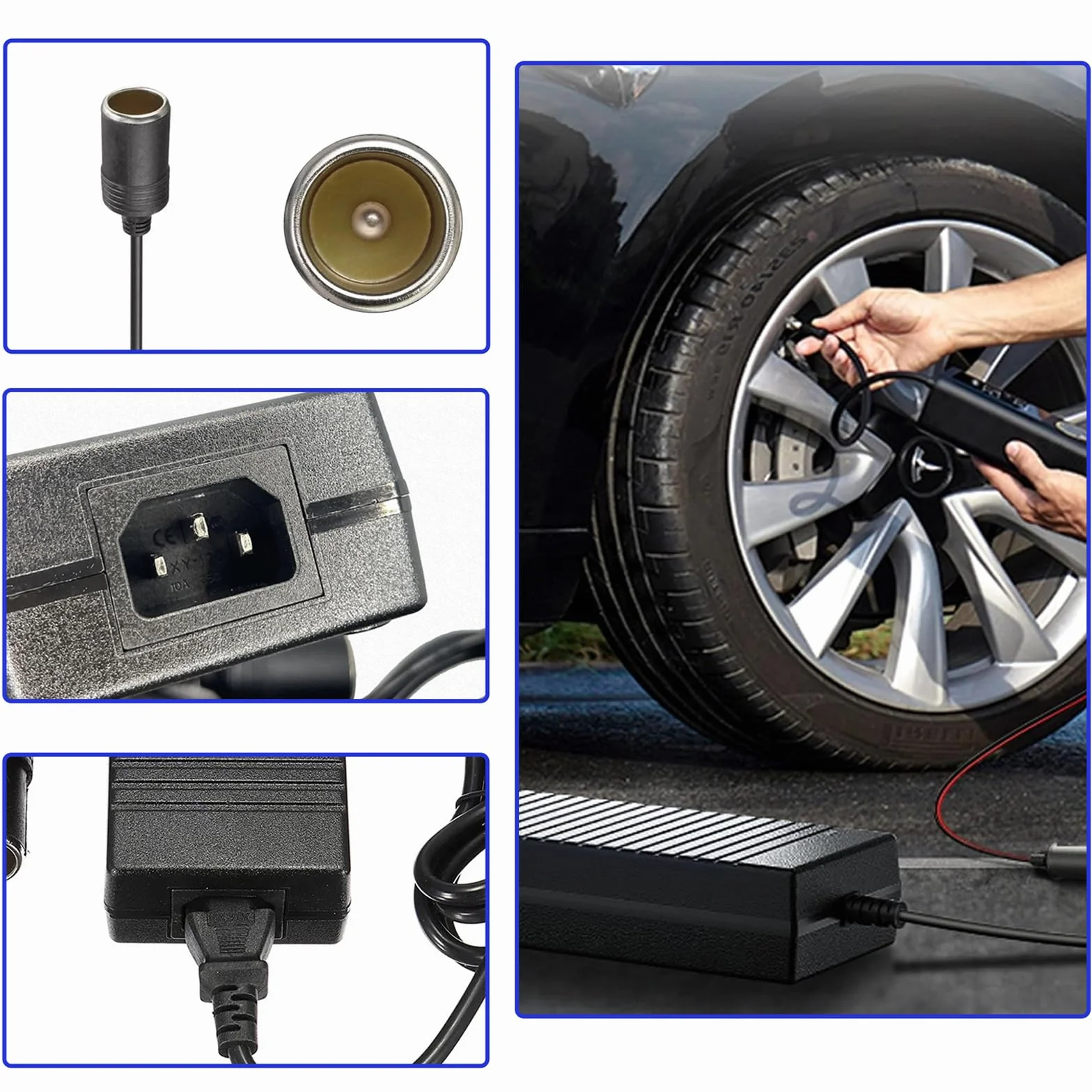 Przetwornica napięcia, 230 V na 12 V, adapter samochodowy 15 A, 180 W, maks. adapter inwerterowy z wtyczką zapalniczki samochodowej do lodówki i wyposażenia samochodu