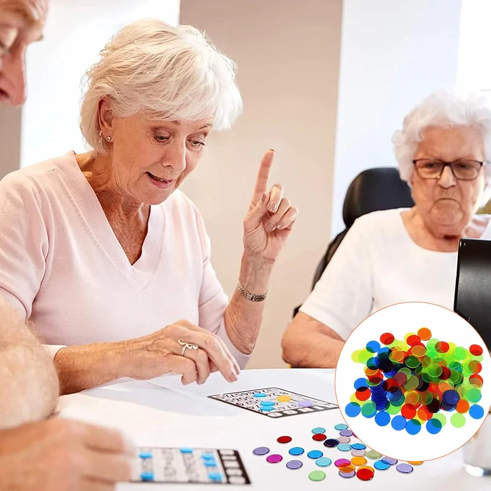 200 sztuk żetonów Bingo, oznaczenie numerów grobowych, żetony z tworzywa sztucznego, przezroczyste kolorowe Bingo i torba flanelowa, plastikowe liczniki z kolorowymi żetonami