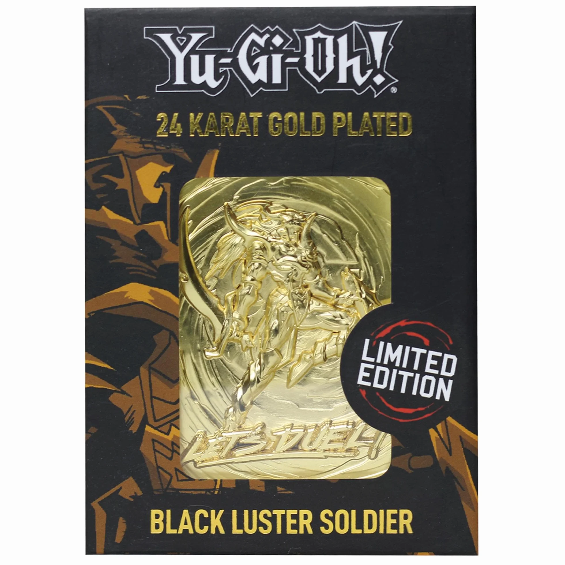 Yu-Gi-Oh! Limitowana edycja 24-karatowa pozłacana czarna błyszcząca metalowa karta żołnierza