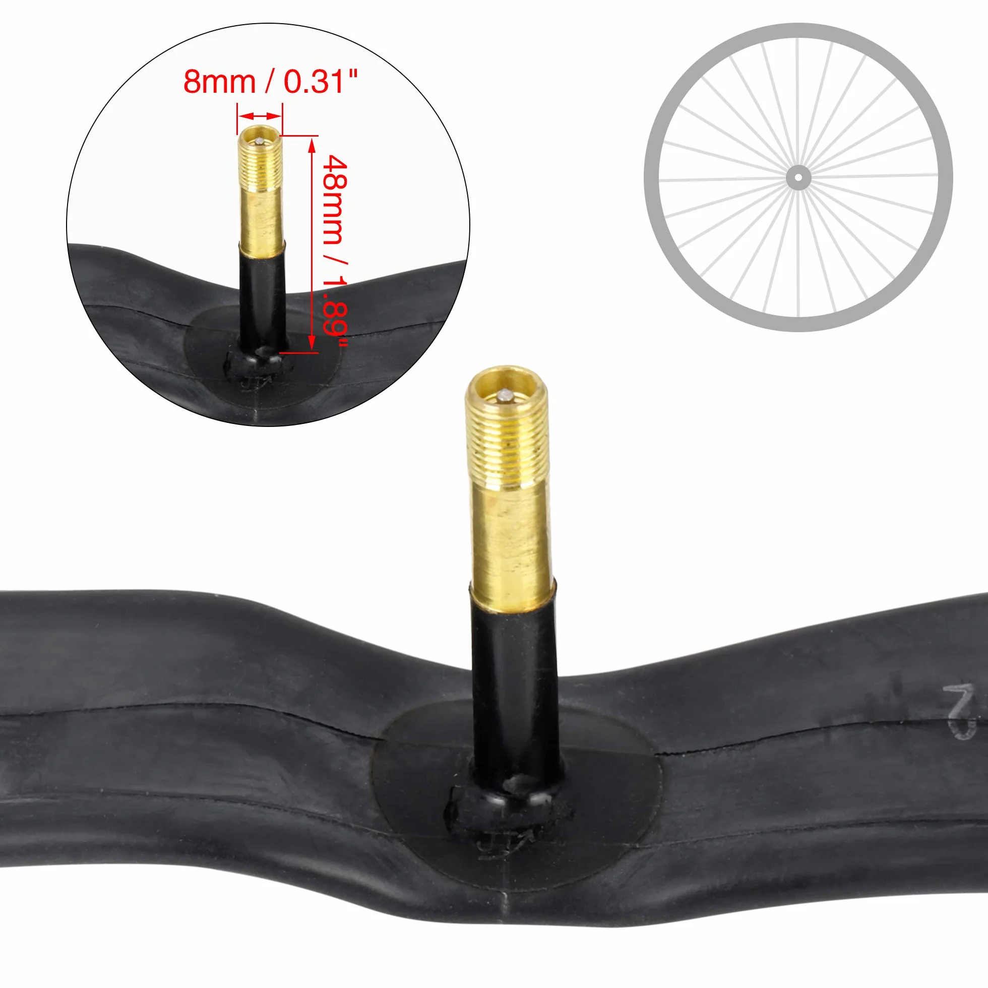 X AUTOHAUX 2 sztuki opon rowerowych, dętki wewnętrzne, dętki gumowe 24 x 1 3/8 amerykańskie wentyle do dętek do opon MTB 24 cale