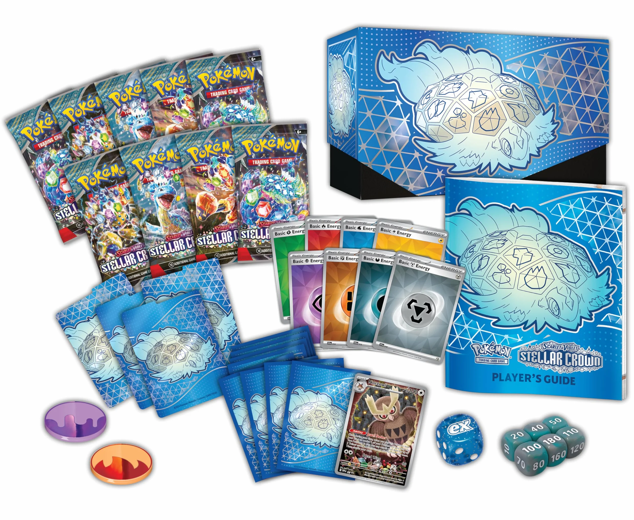 Pokémon TCG: Scarlet & Violet — Stellar Crown Elite Trainer Box (1 karta promocyjna, 9 wzmacniaczy i akcesoria premium)