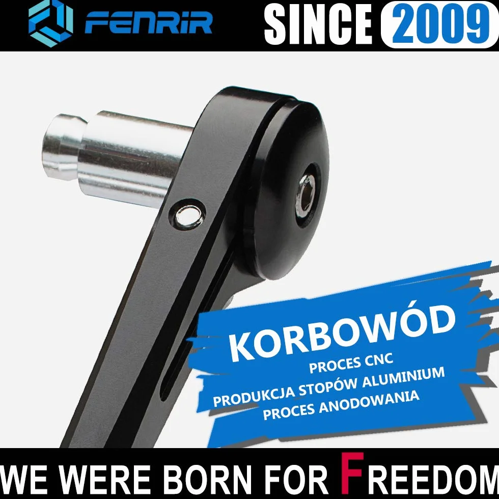 FENRIR E24 lusterko kierownicy motocykla wsteczne czarne aluminium CNC