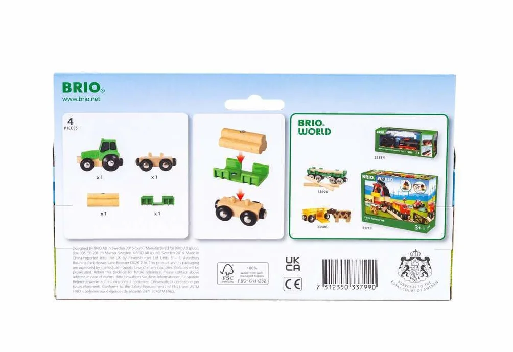 BRIO World - Traktor mit Holz-Anhänger