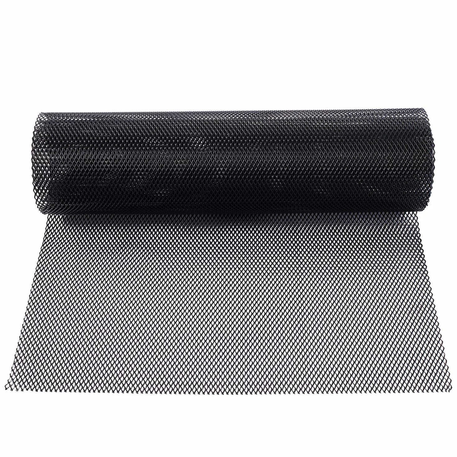 AggAuto - Kratka 120 x 40 cm z tworzywa sztucznego ABS / stop aluminium do zderzaka, wlotu powietrza, kratka chłodnicy, furgonetki, ciężarówka, siatka w romby, 4 x 8 mm, czarna