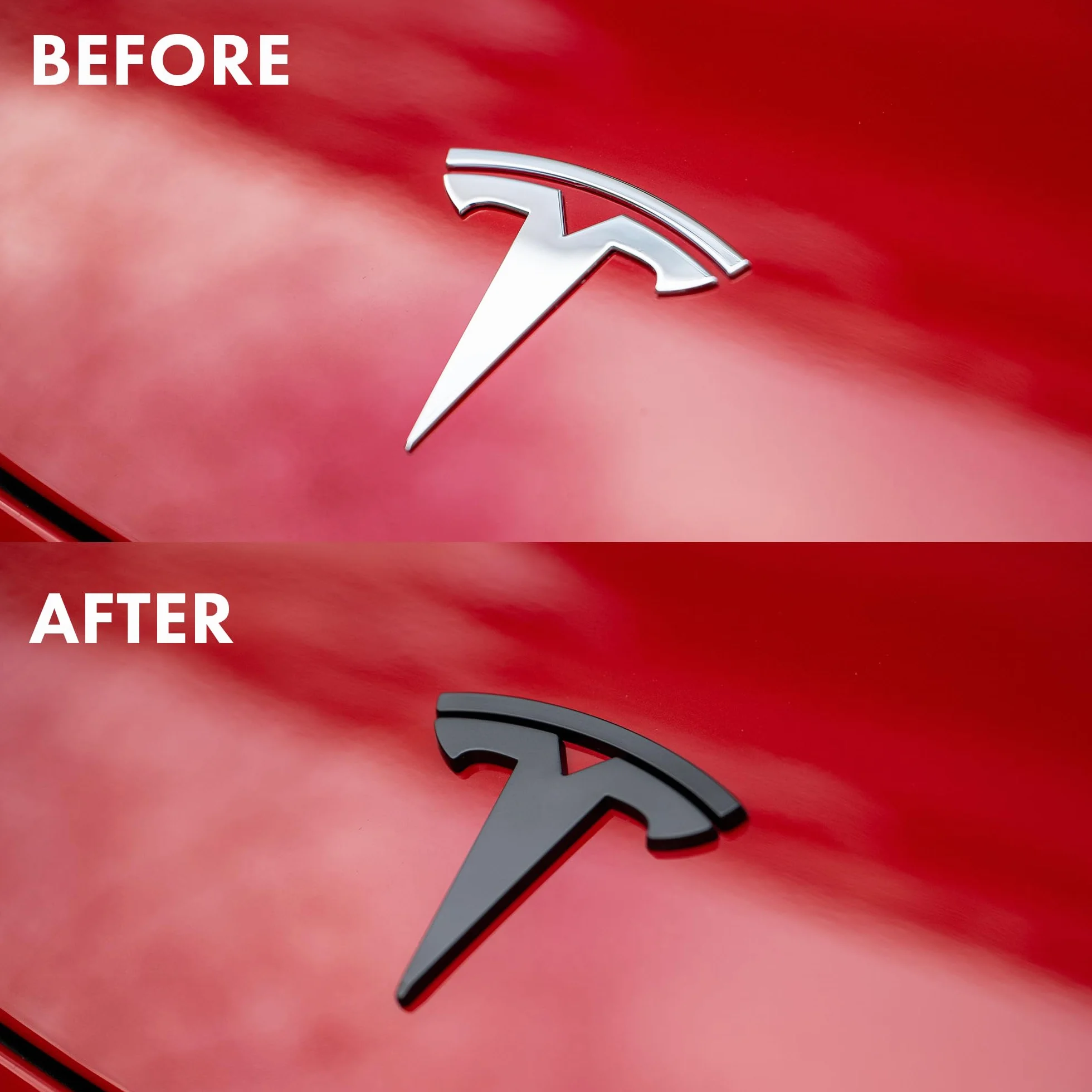 Emblemat z logo Tesla Model Y, czarny matowy, zestaw 3 sztuk