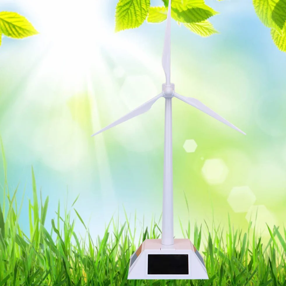Mini wiatrak z energią słoneczną, inteligentna, edukacyjna zabawka dla dzieci, model nauki, dekoracja na biurko, ozdoba