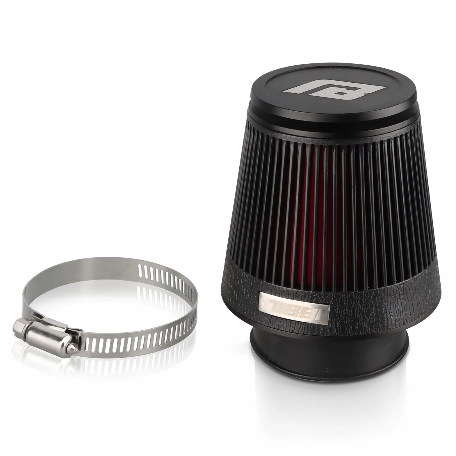 NIBBI 48mm Filtr Powietrza do Motocykla,Motocyklowe Filtry Powietrza Okrągły Stożkowy Pasuje do Motocyklowe Dirt Pit Bike Scooters ATV Quad Go Kart CZARNY
