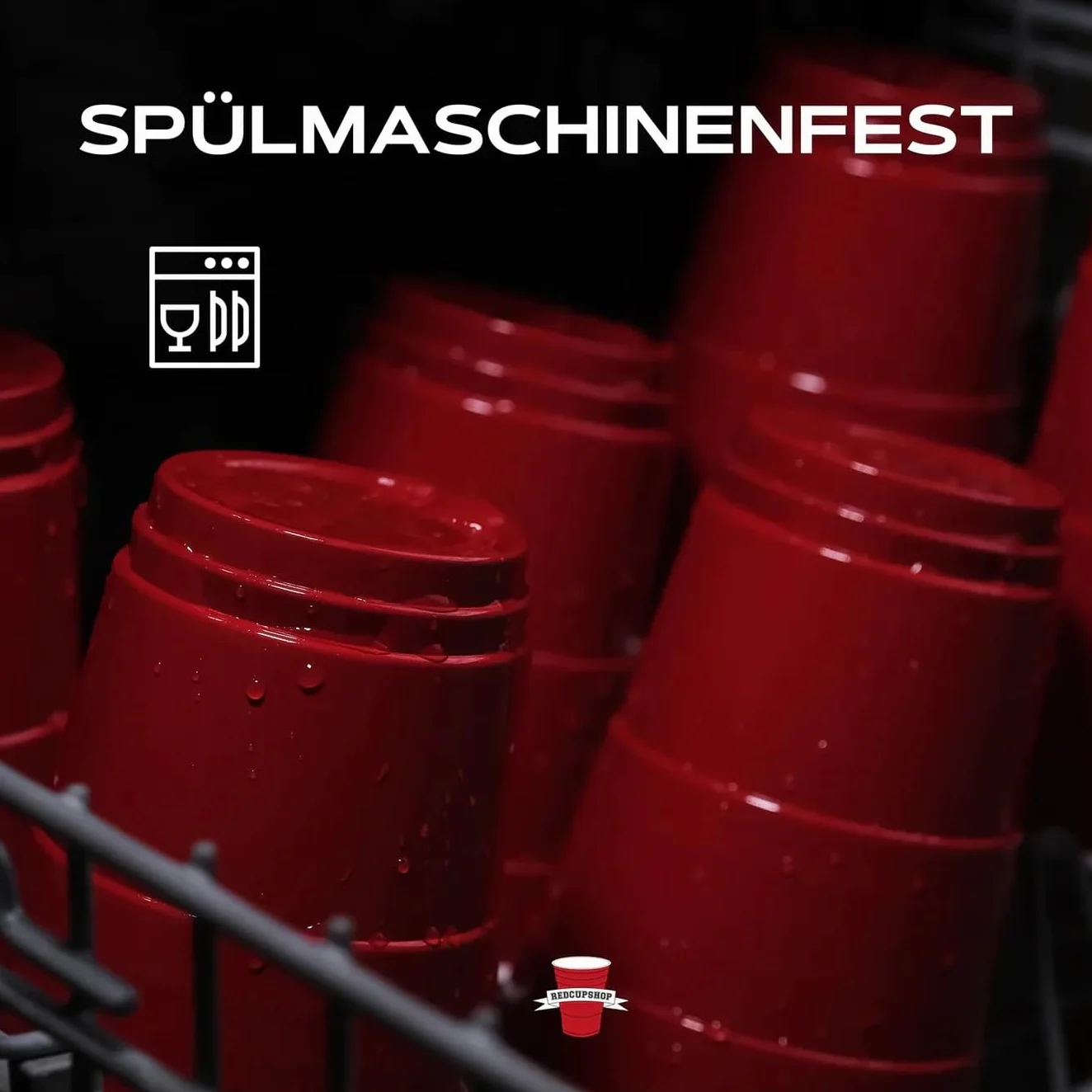 Zestaw kubków RedCupShop® do gry w Beer Pong | 50 czerwonych kubków (473 ml/16 uncji) + 4 piłeczki | Wielokrotnego użytku i odporne na zmywarkę | Czerwone kubki na imprezę do gier i zabaw