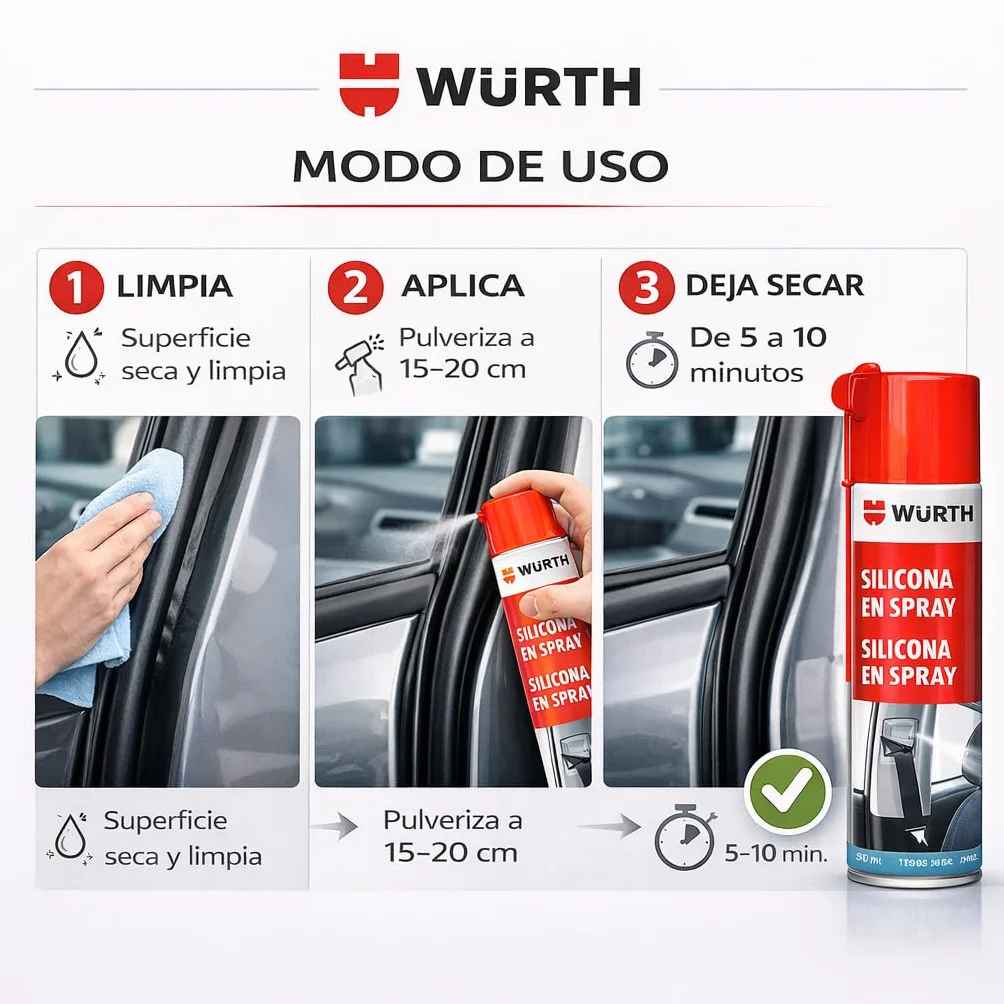 Spray silikonowy 500 ml do tworzyw sztucznych, gumy i metalu