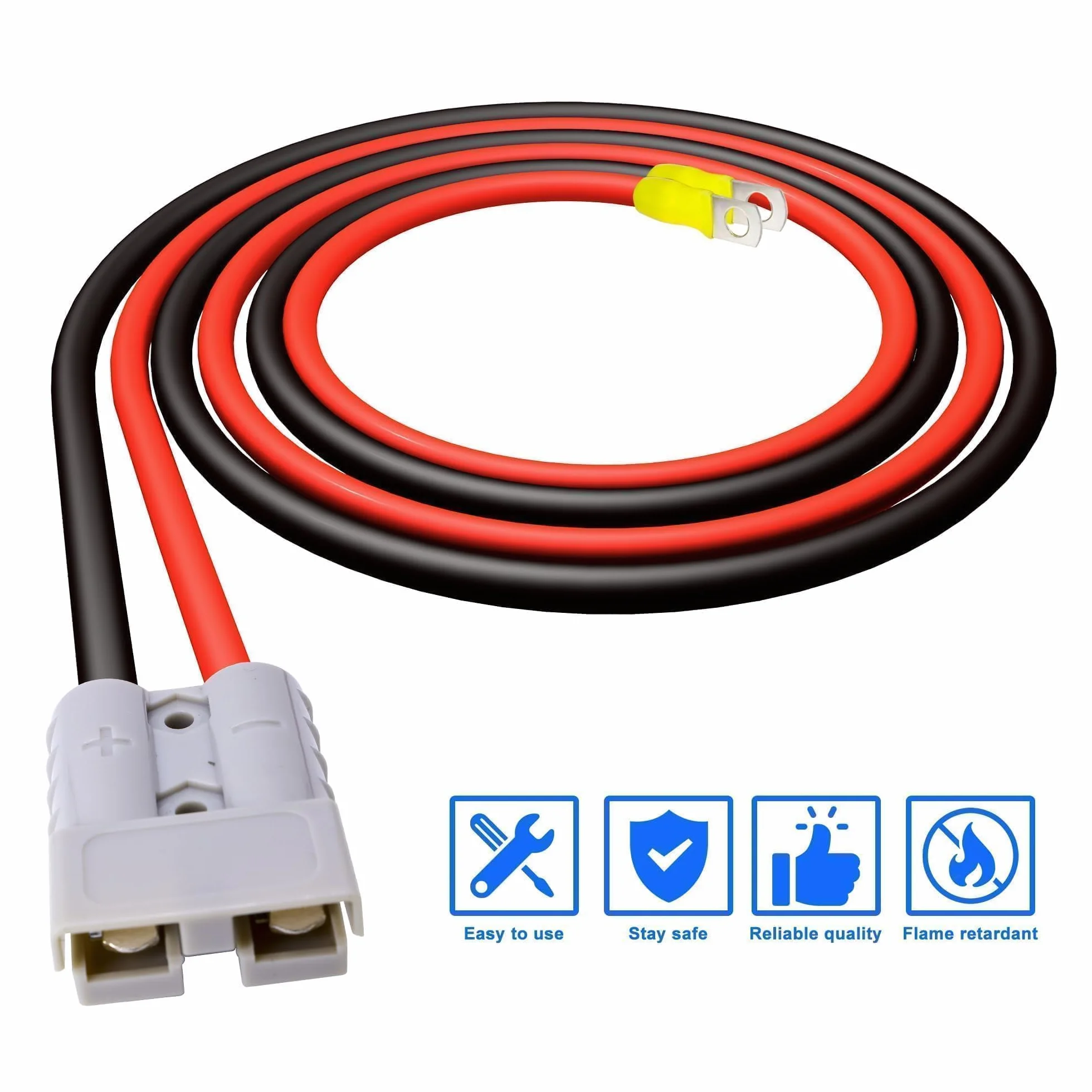 Anderson Złącze akumulatorowe 50 A 600 V O-Ring 10 AWG 50 cm do wózków widłowych