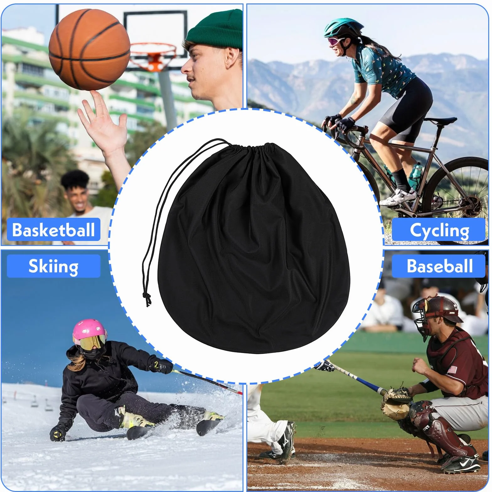 2-pak toreb na kask, torba do przechowywania, lekka torba do noszenia, pokrowiec na kask motocyklowy, duża torba na kask hokejowy, na wyścigi sportowe, rower, narty, podróże, koszykówkę, akcesoria do