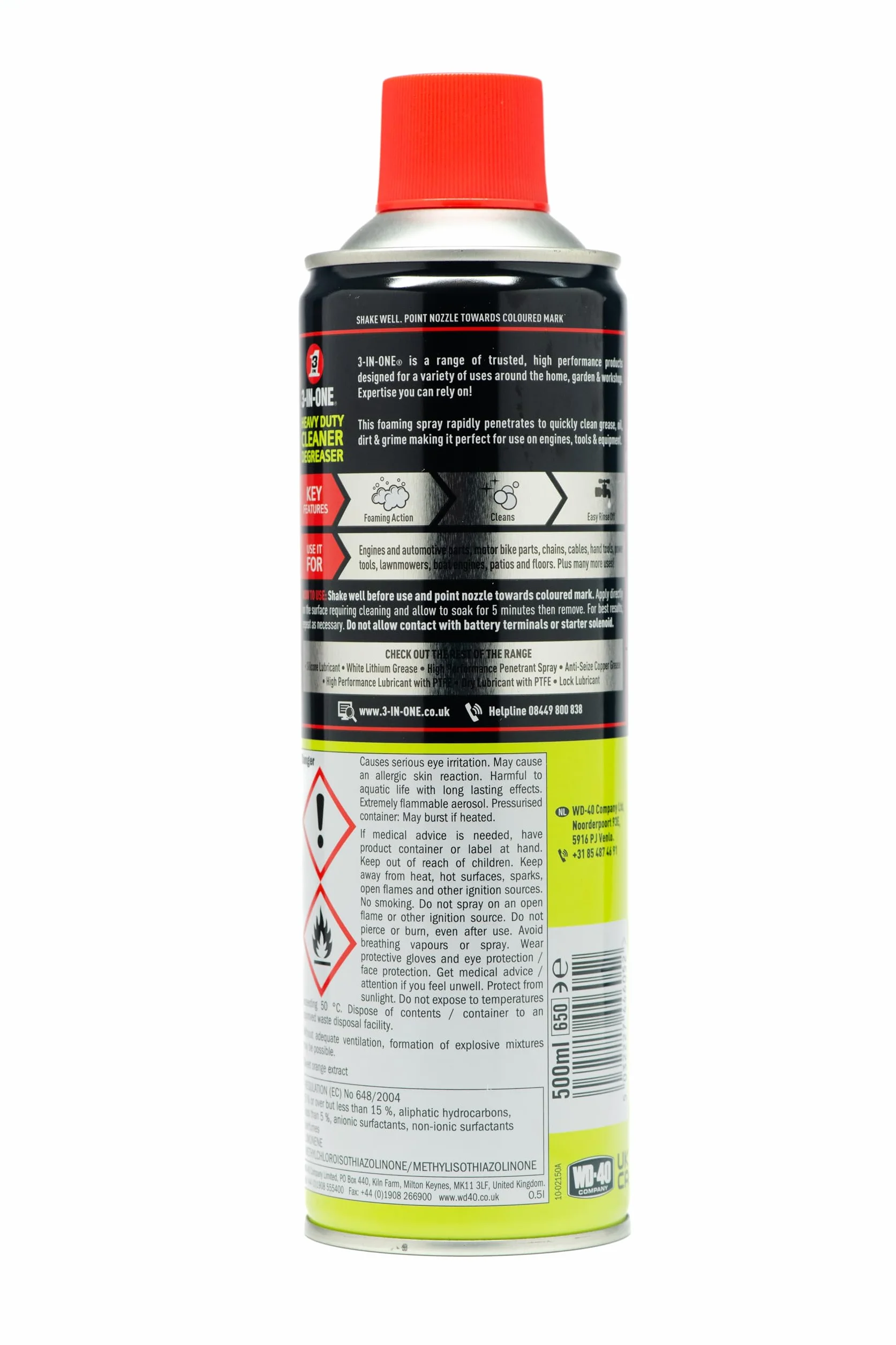 3-IN-ONE Profesjonalny odtłuszczacz do czyszczenia o dużej wytrzymałości 500 ml