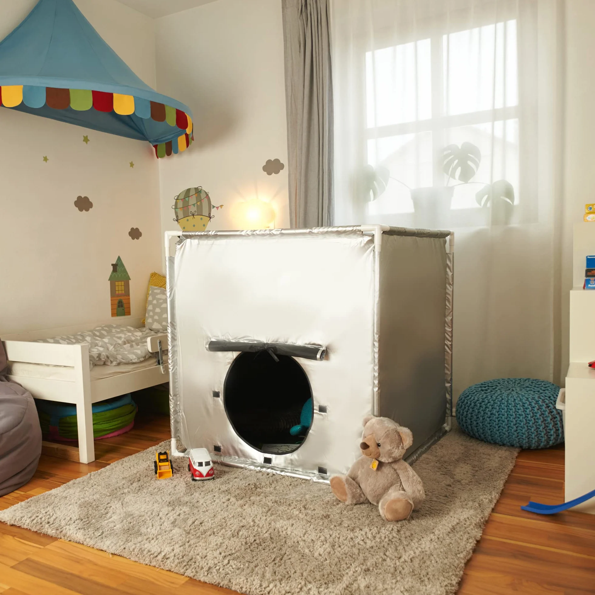 Namiot sensoryczny dla dzieci do zabawy i relaksu | Narzędzie do autyzmu, SPD, lęku, braku koncentracji | Sensory Tent Cube | Do domu lub szkoły