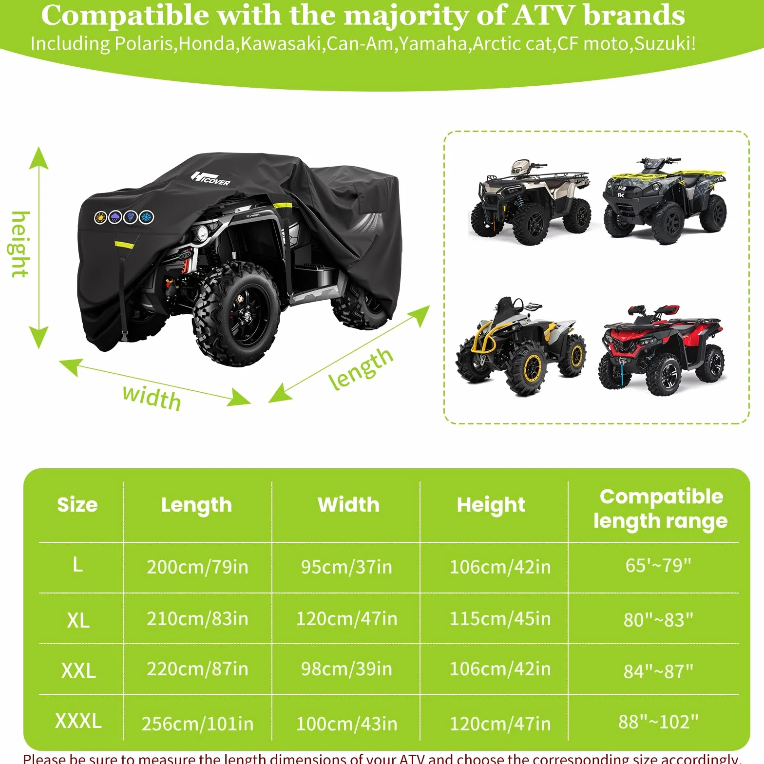 Pokrowiec na quada ATV 600D Heavy Duty wodoodporna