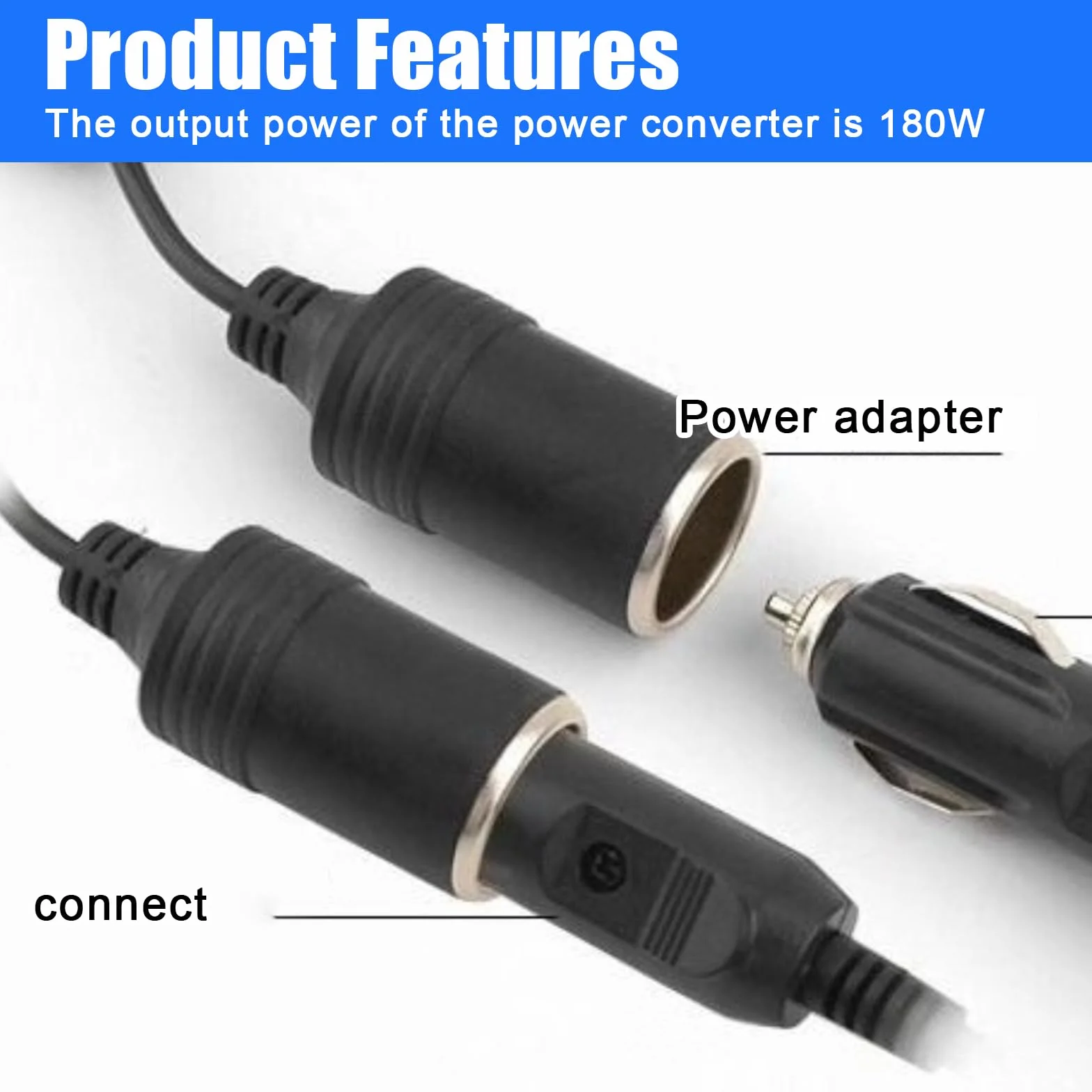 Przetwornica napięcia 220 V na 12 V 180 W 15 A adapter sieciowy do samochodu z wbudowanym wentylatorem