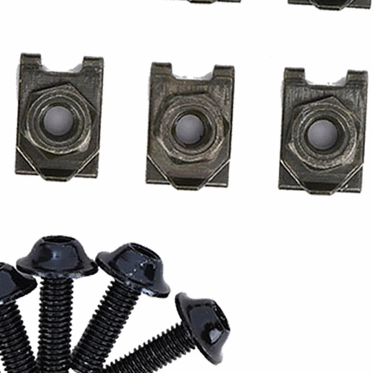Qiilu Zestaw śrub do owiewek M5, zestaw owiewek motocyklowych, aluminiowa śruba iglica prędkość, nakrętka mocująca, 10 x śruby M5 + 10 x klipsy prędkości M5, do grapas tornillo grapas+tornillo