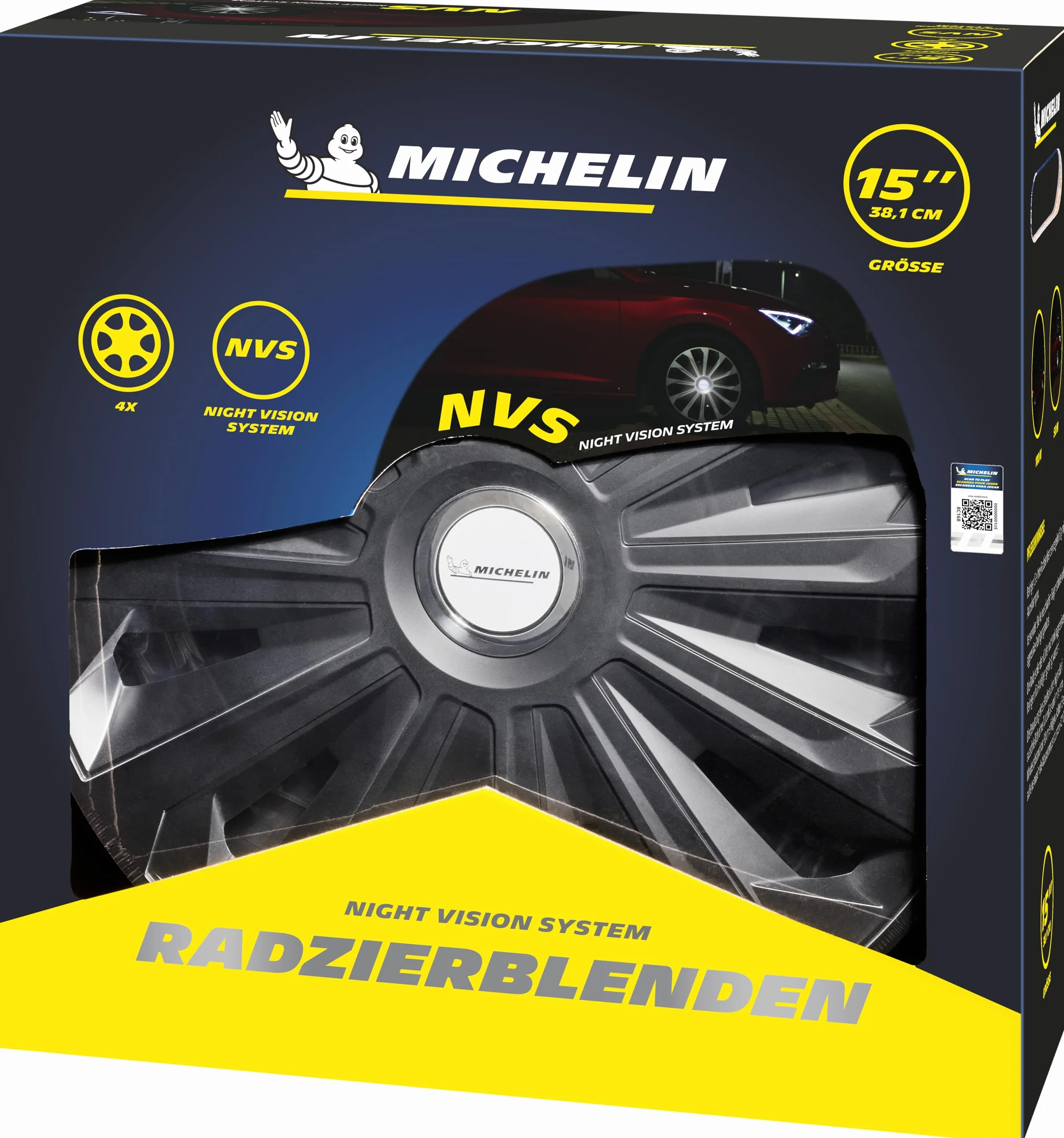 MICHELIN Fabienne uniwersalne kołpaki ozdobne 4 sztuki czarne ABS