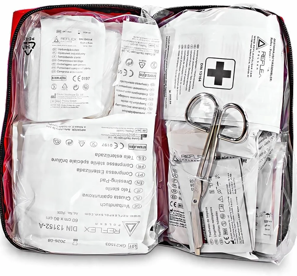 Ogniochron Apteczka Pierwszej Pomocy DIN13164 + Gaśnica 1KG Z Uchwytem