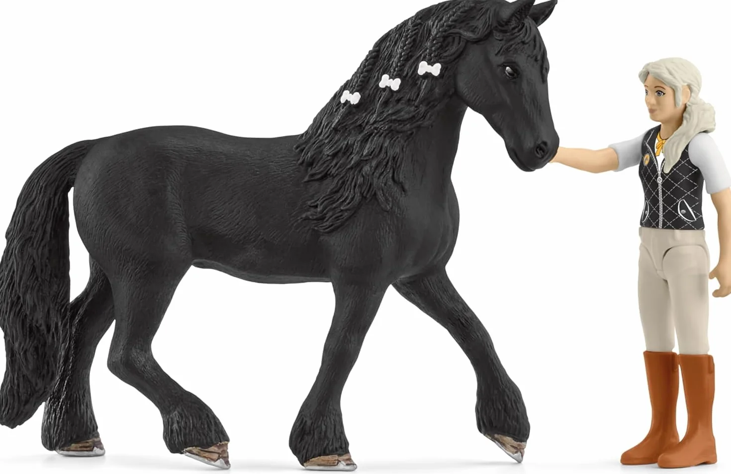 schleich HORSE CLUB | Tori & Princess 42640 | Ruchoma figurka dziewczynki z koniem, siodłem, uzdą & czaprakiem | Realistyczny zestaw jeździecki | Prezent dla dzieci | Zabawka od 5 lat | 11 elementów