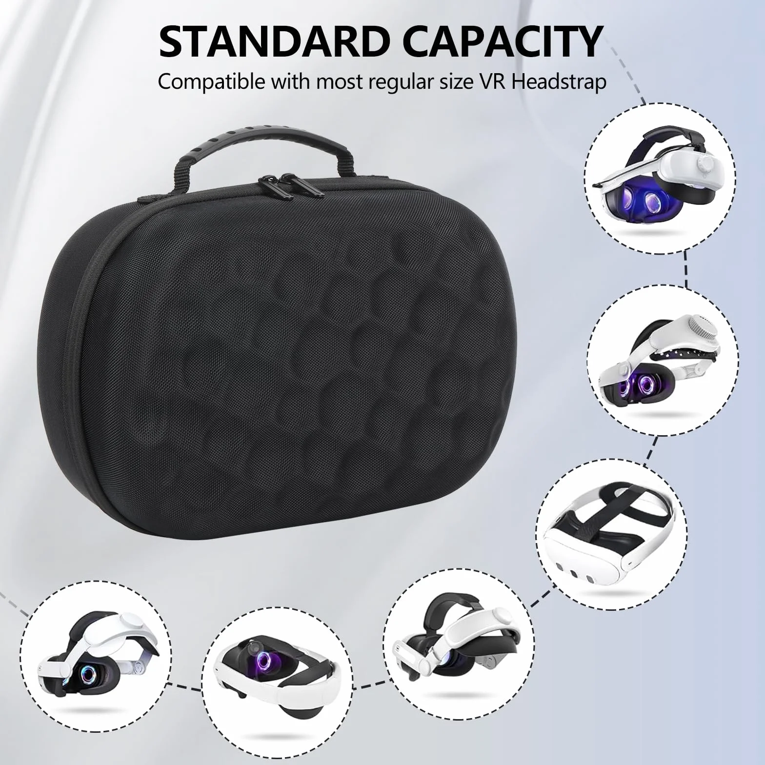 Etui do Meta Quest 3S, EVA, twarde etui kompatybilne z BOBOVR M3 Pro/Kiwi Design/opaska na głowę AMVR, zestaw słuchawkowy, kontroler i akcesoria, organizer podróżny VR, etui / walizki