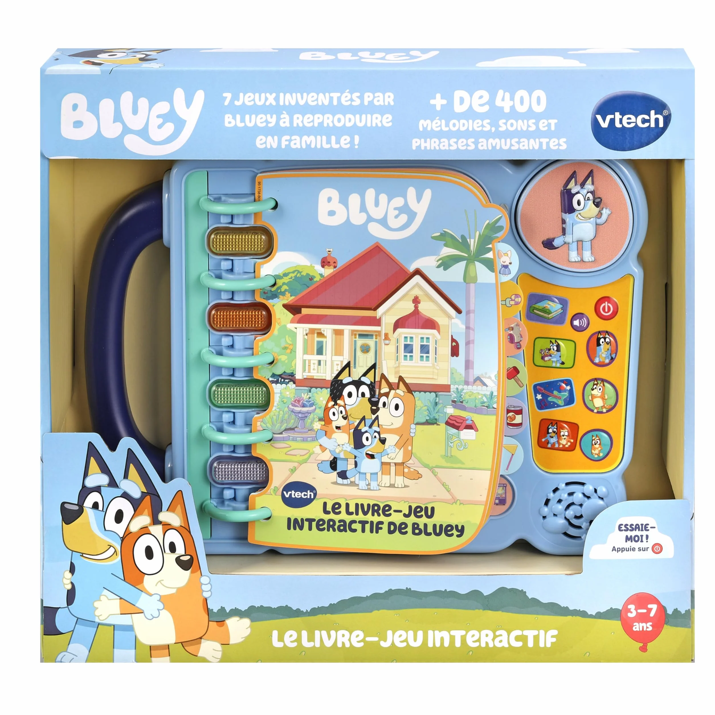 VTech Bluey - Moja interaktywna książka do gier, książka edukacyjna dla dzieci, zabawka Bluey - 3/7 lat - wersja PL