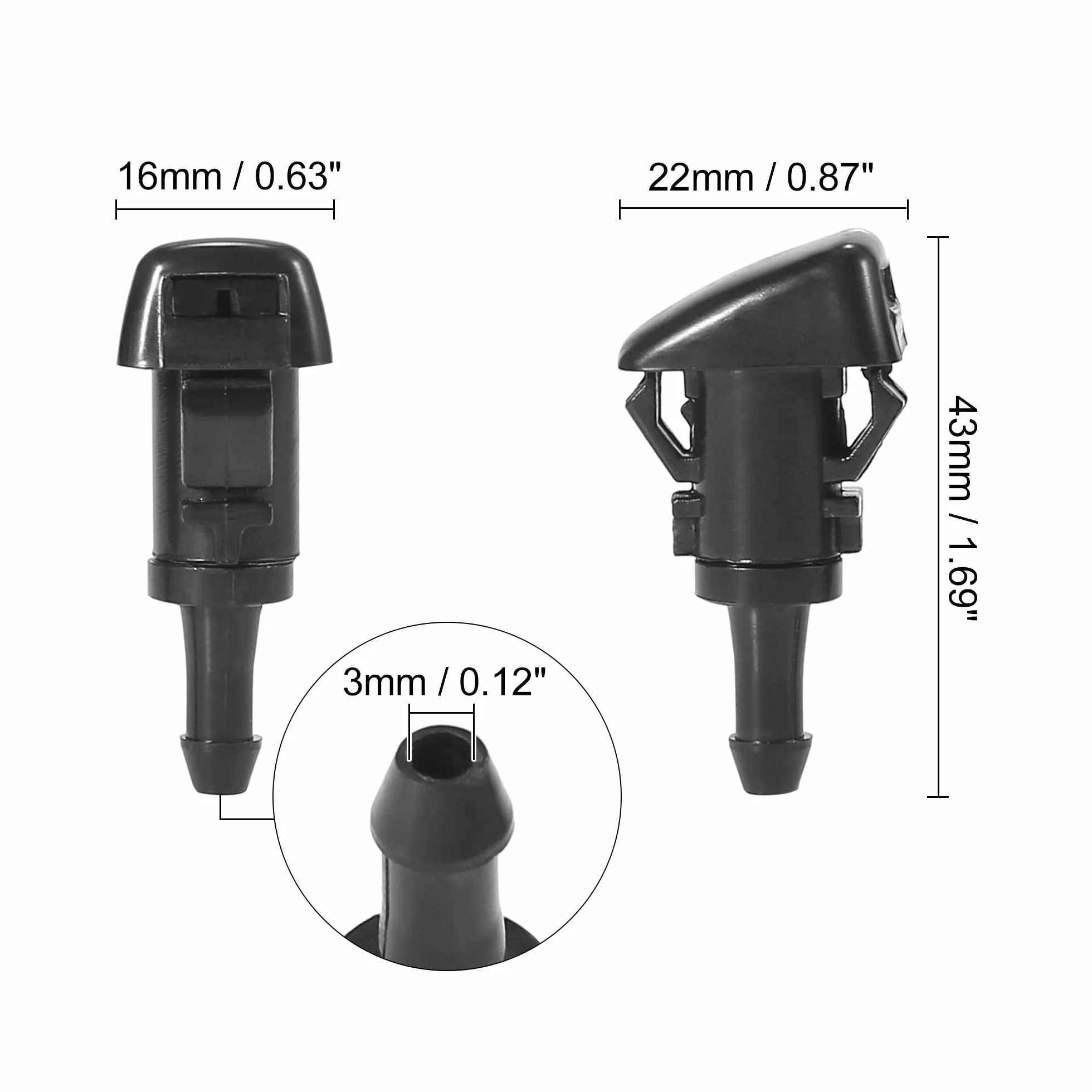 X AUTOHAUX 2 sztuki dysz do spryskiwaczy przedniej szyby 47185, 8265A048, 8265A047, 2 sztuki